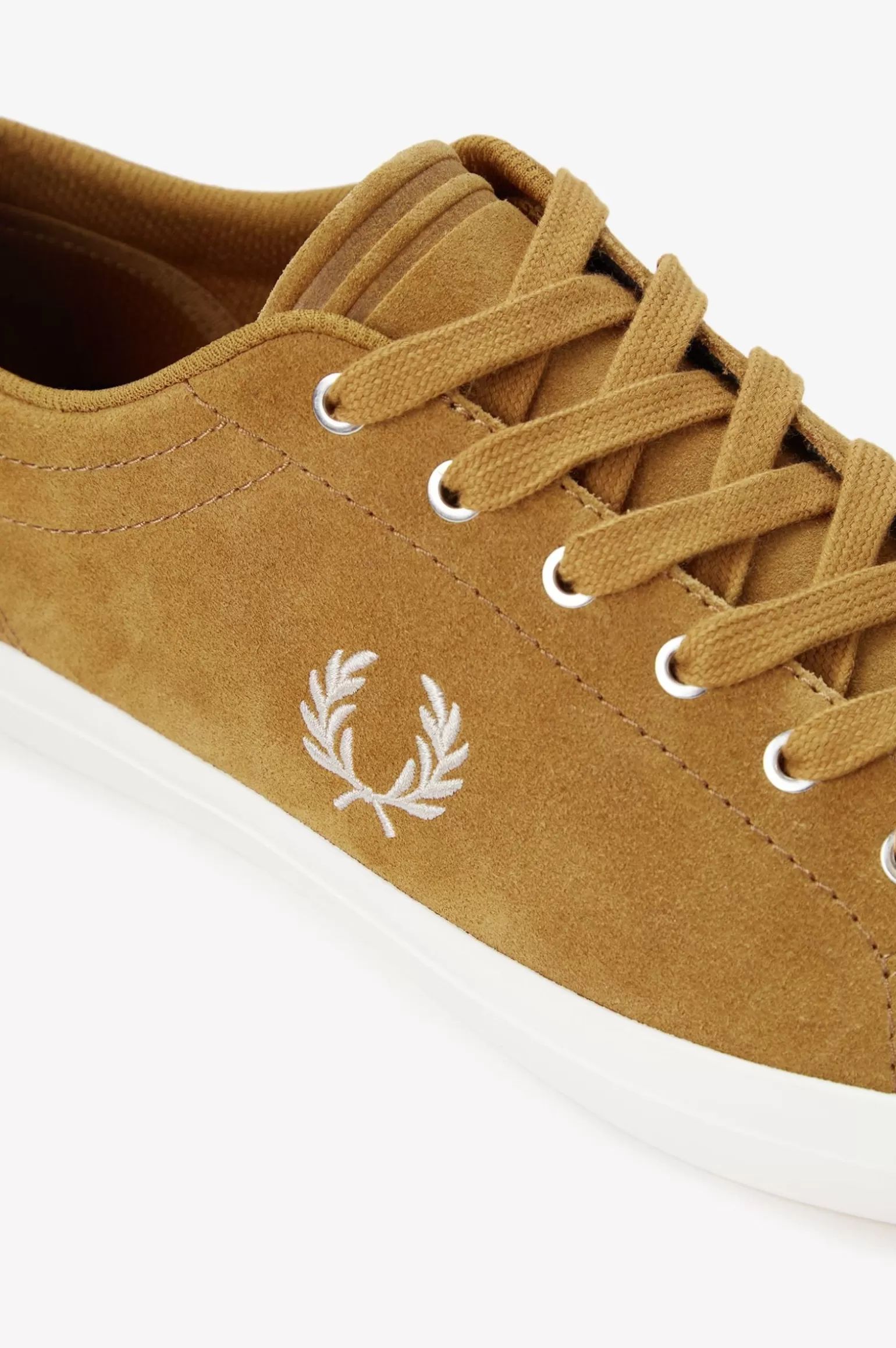 Schuhe^Fred Perry Baseline Wildleder Dunkles Karamell / Hellbeige