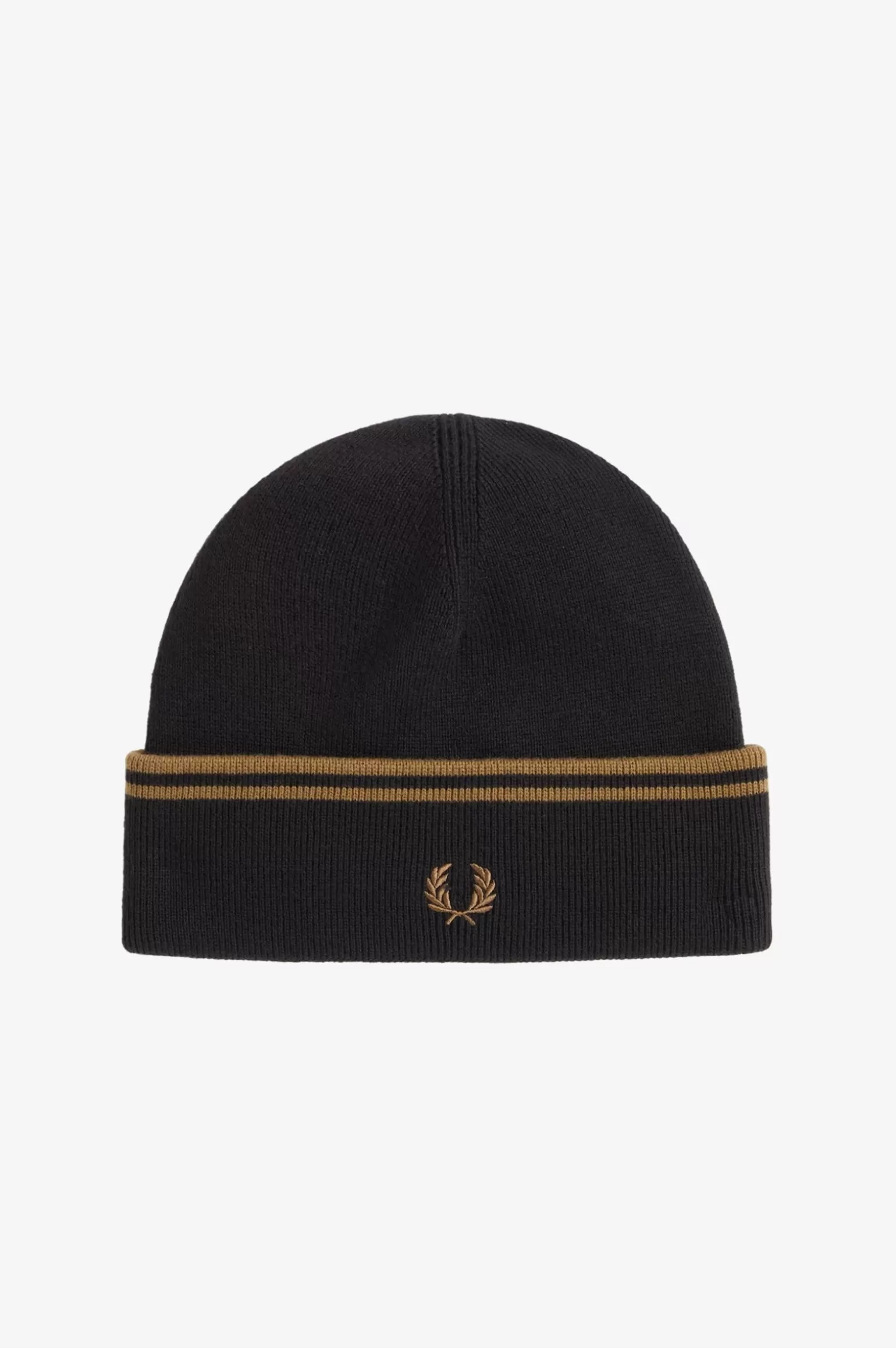 Accessoires | Accessoires^Fred Perry Beanie Mit Doppelstreifen Schwarz / Schattiertes Grau