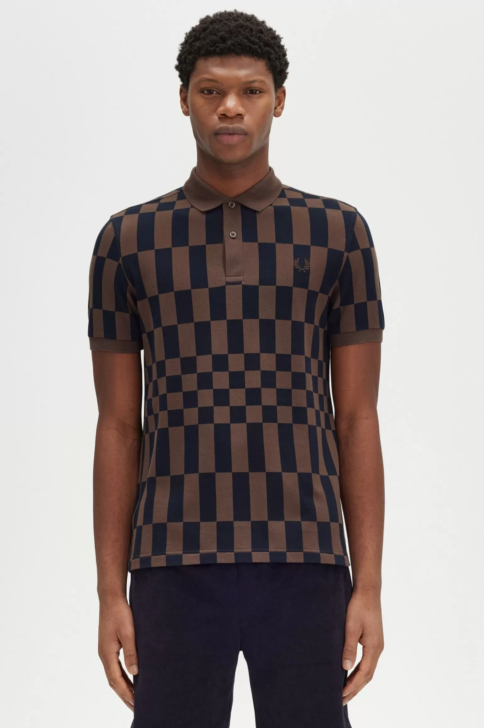 Poloshirts^Fred Perry Shirt Mit Schachbrettmuster Carrington Brick / Marineblau