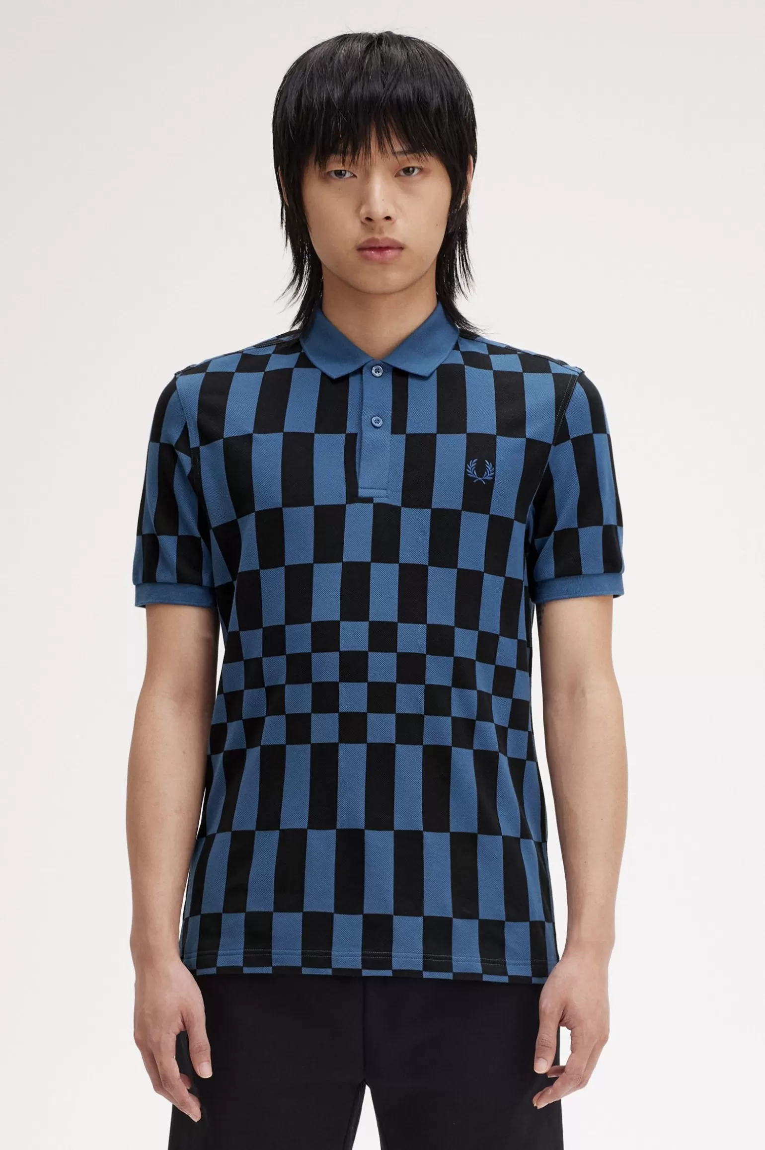 Poloshirts^Fred Perry Shirt Mit Schachbrettmuster Schwarz / Mitternachtsblau