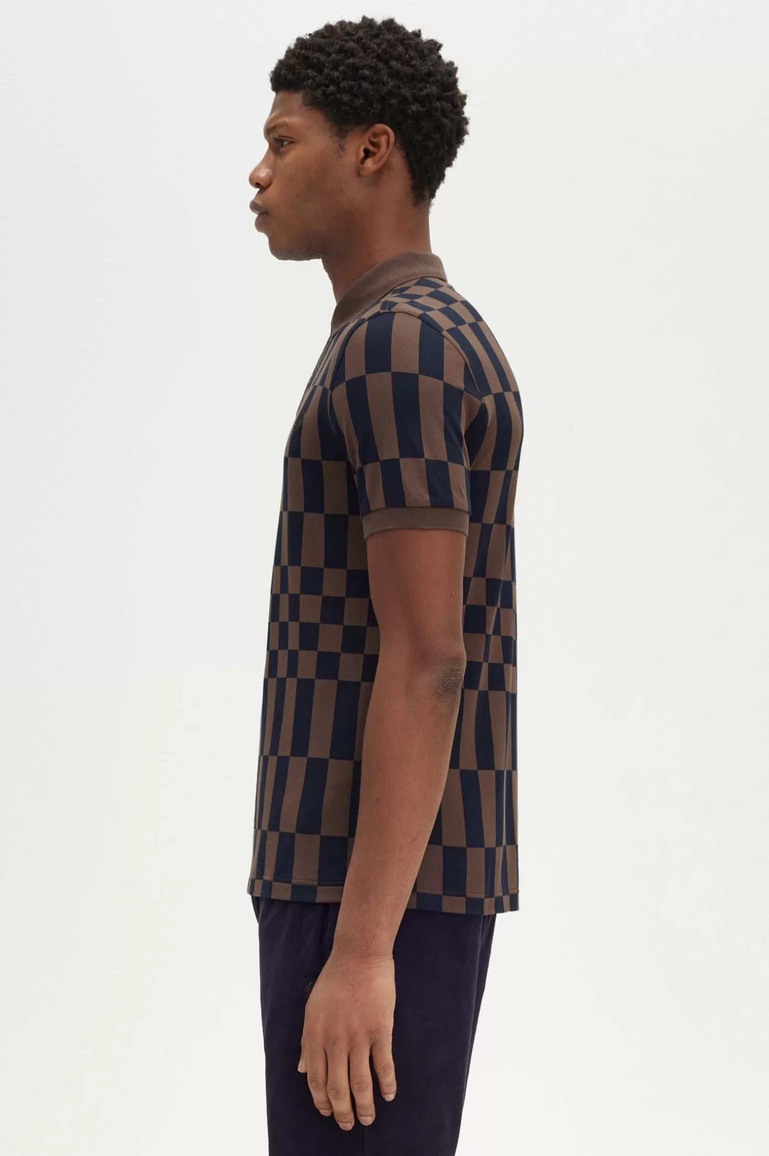 Poloshirts^Fred Perry Shirt Mit Schachbrettmuster Carrington Brick / Marineblau
