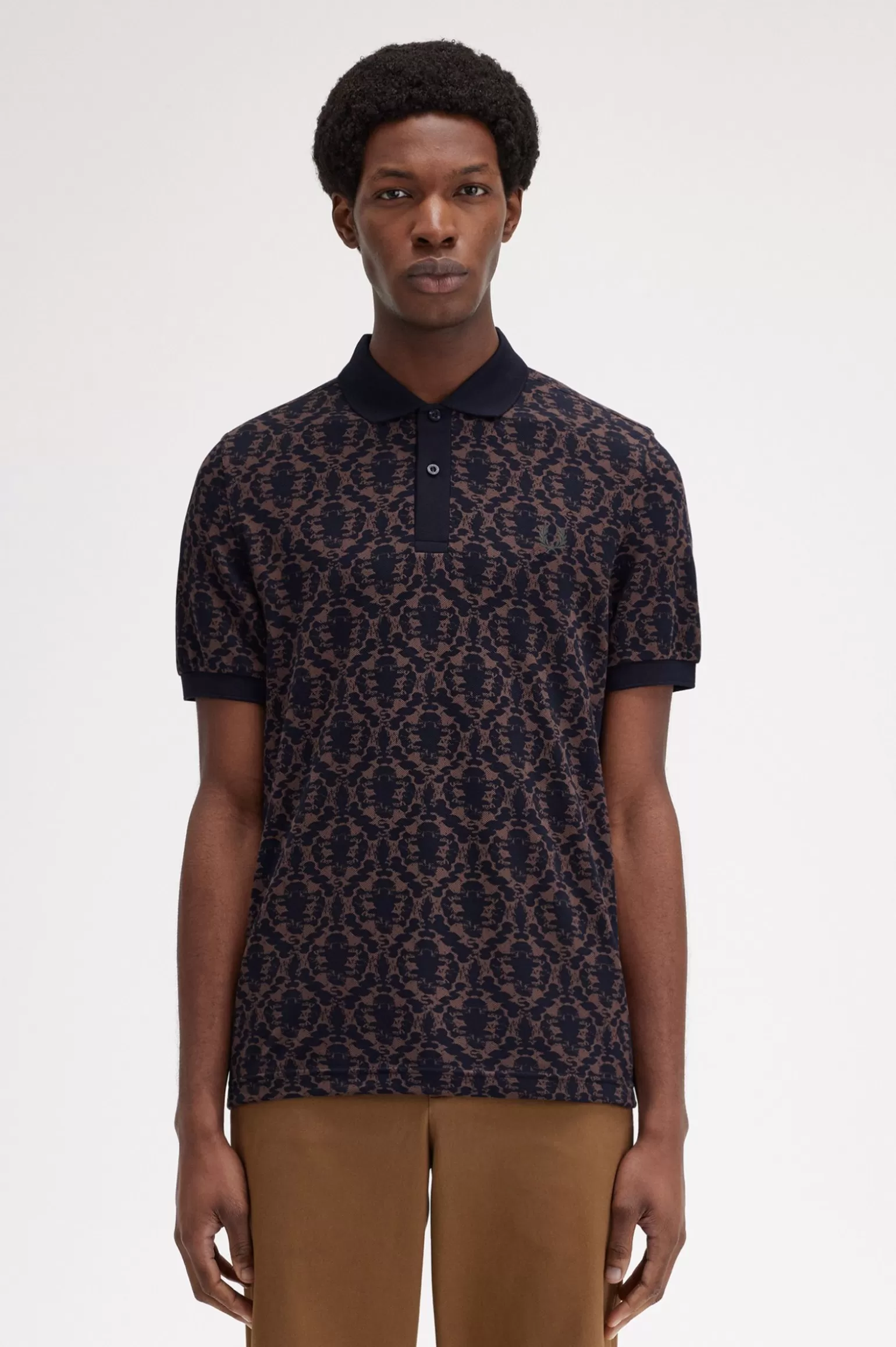 Poloshirts^Fred Perry Shirt Mit Tintenklecks-Print Carrington Brick / Marineblau