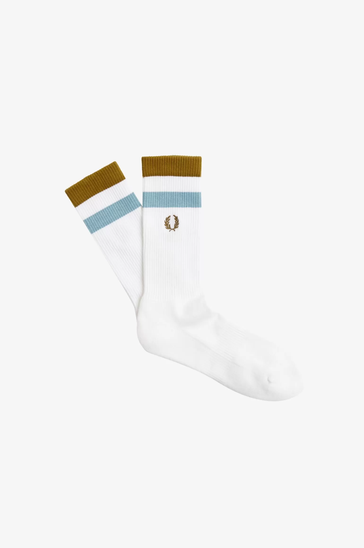 Accessoires | Accessoires^Fred Perry Frotteesocken Mit Markanten Streifen Weiß / Dunkles Karamell