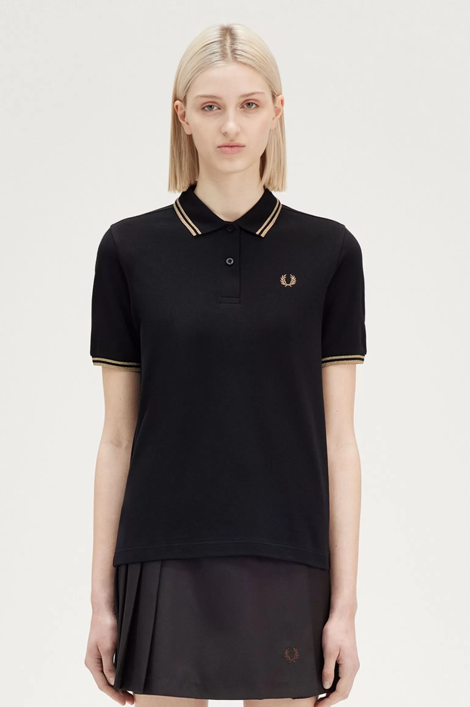 Poloshirts^Fred Perry G3600 Schwarz / 1964 Metallic-Gold