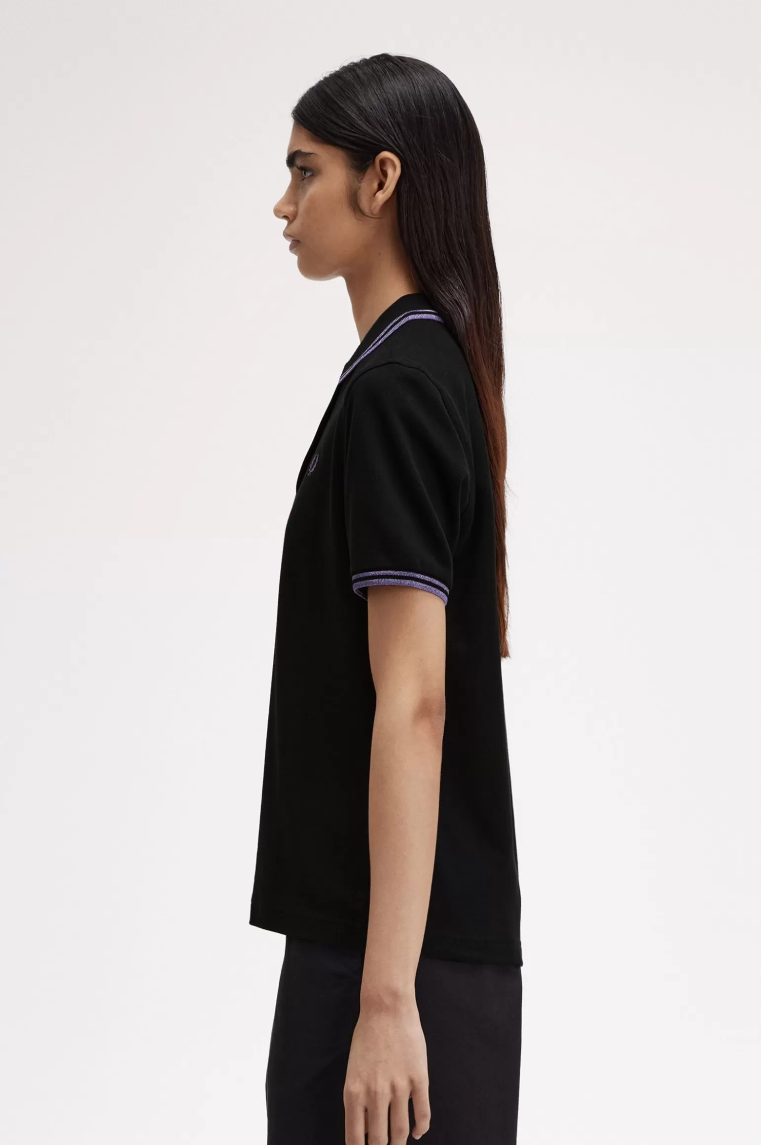 Poloshirts | T-Shirts & Tops^Fred Perry G3600 Schwarz / Metallisches Lila / Metallisches Lila