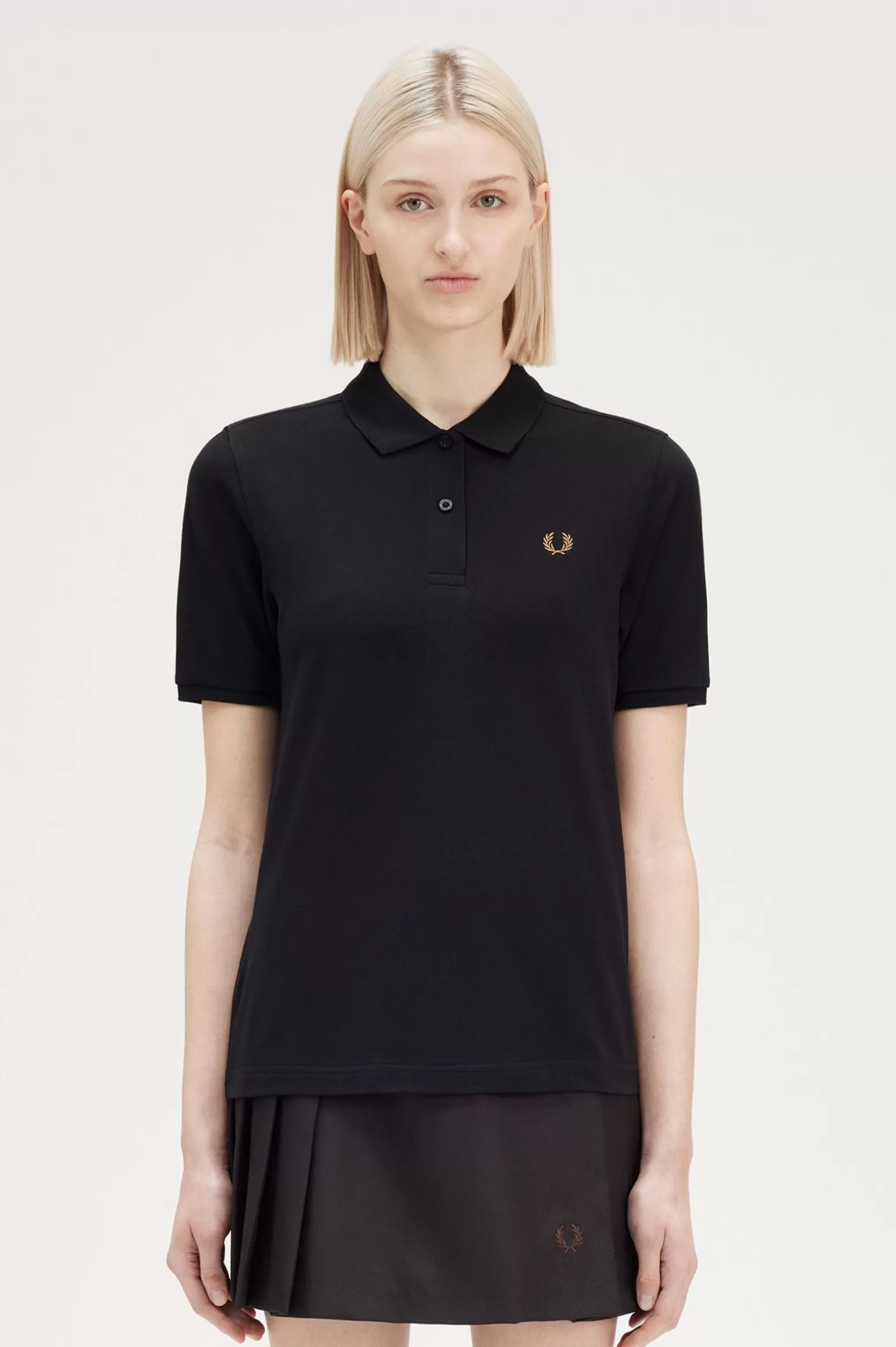 Poloshirts^Fred Perry G6000 Schwarz / Dunkles Karamell