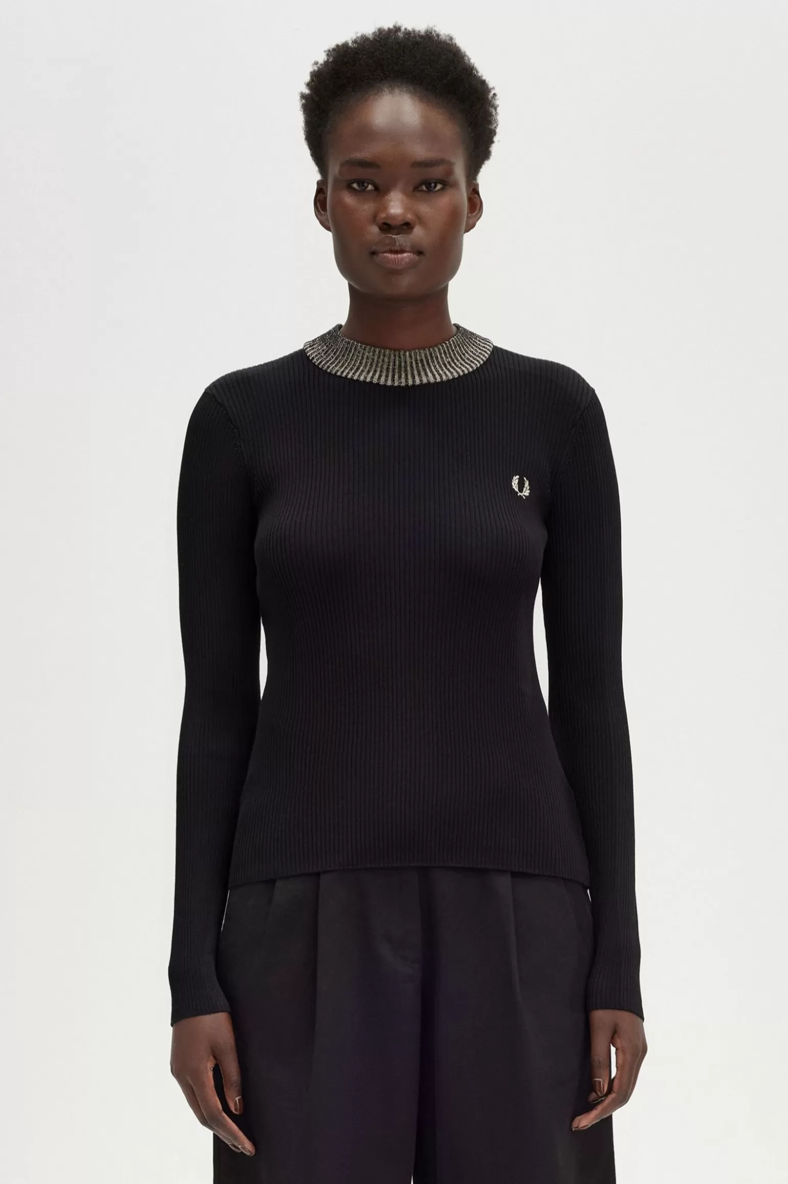 Knitwear^Fred Perry Gerippter Pullover Mit Space-Dye-Effekt Schwarz