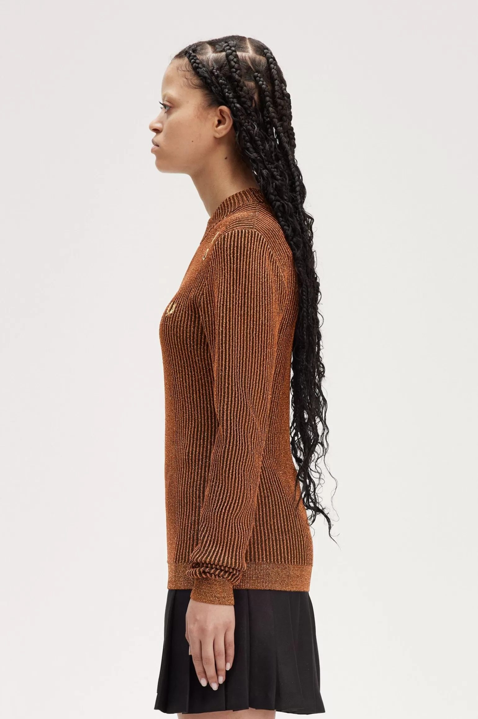 Knitwear^Fred Perry Geripptes Top Mit Stehkragen Marmelade