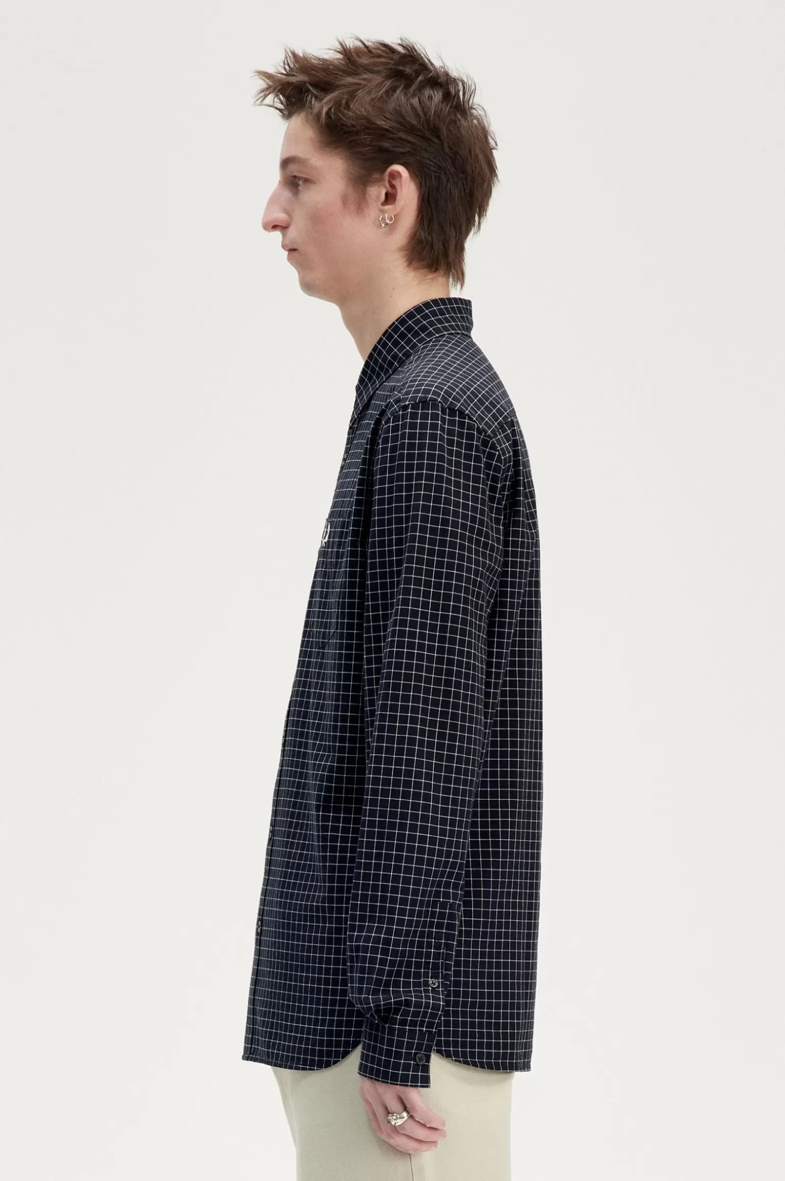 Hemden^Fred Perry Hemd Mit Karomuster In Gitter-Optik Schwarz