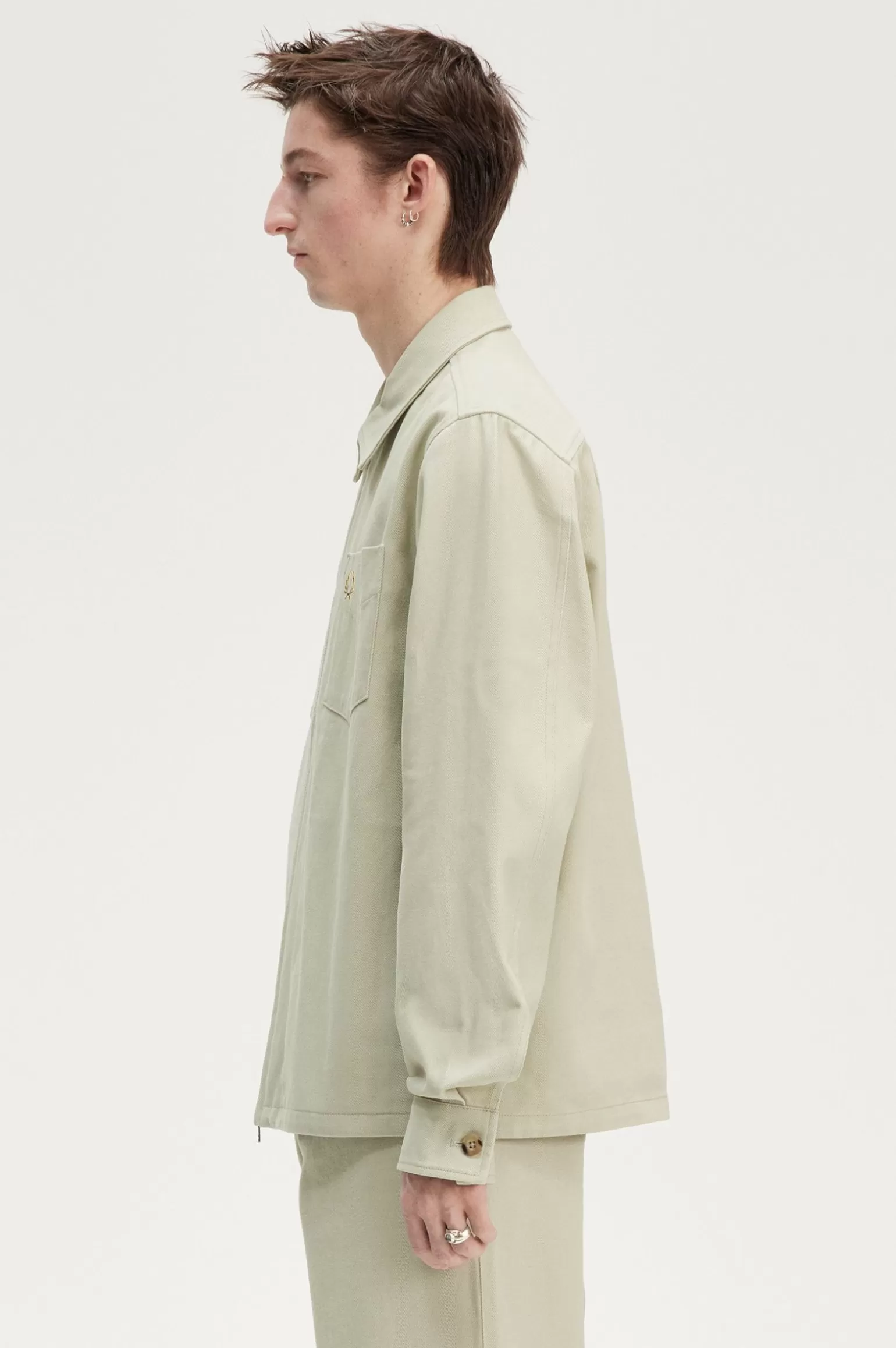 Hemdjacken | Hemden^Fred Perry Hemdjacke Aus Twill Mit Durchgehendem Reißverschluss Helle Austerfarbe