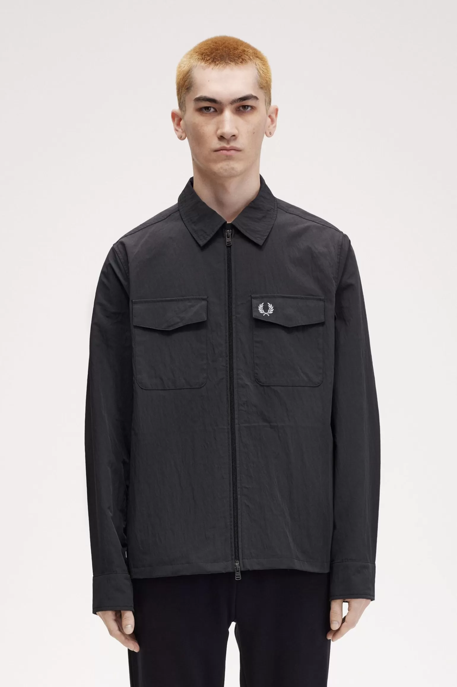 Hemdjacken | Hemden^Fred Perry Hemdjacke Mit Tasche Ankergrau