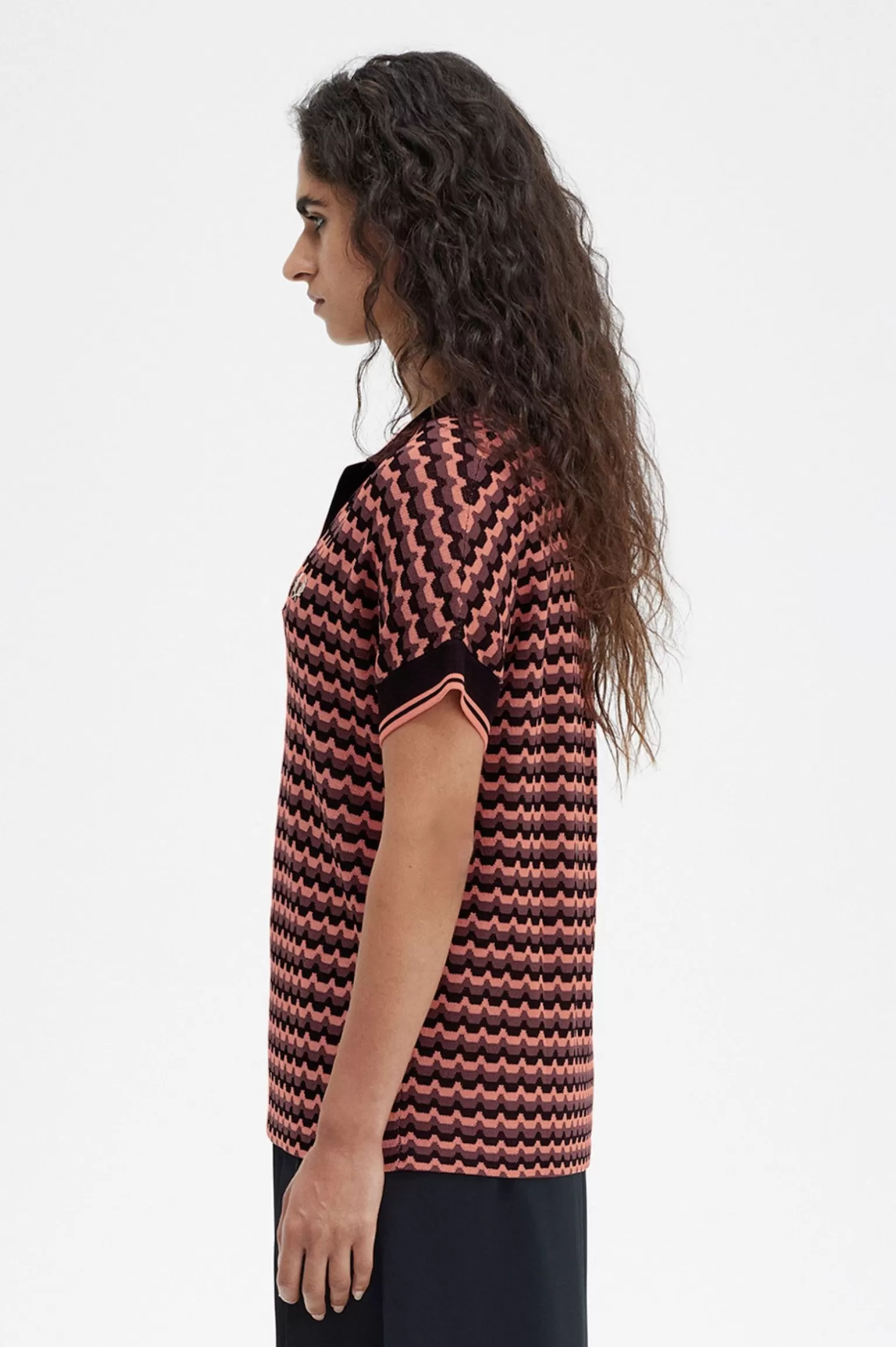 Knitwear^Fred Perry Jacquard-Strickhemd Coral Heat
