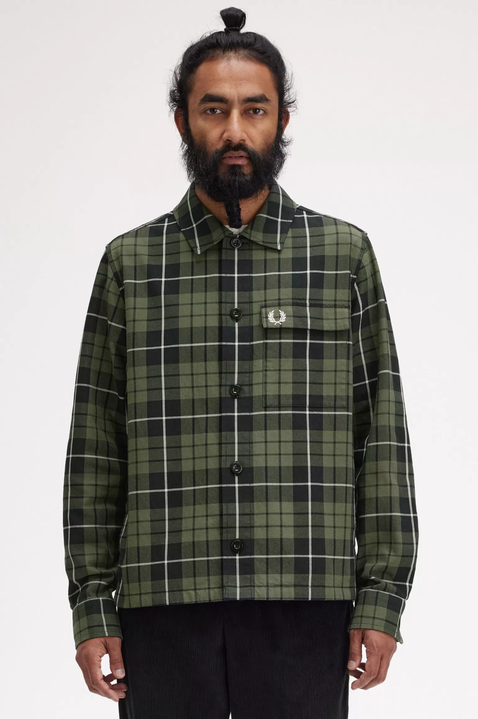 Hemdjacken | Hemden^Fred Perry Karierte Hemdjacke Lorbeerkranzgrün