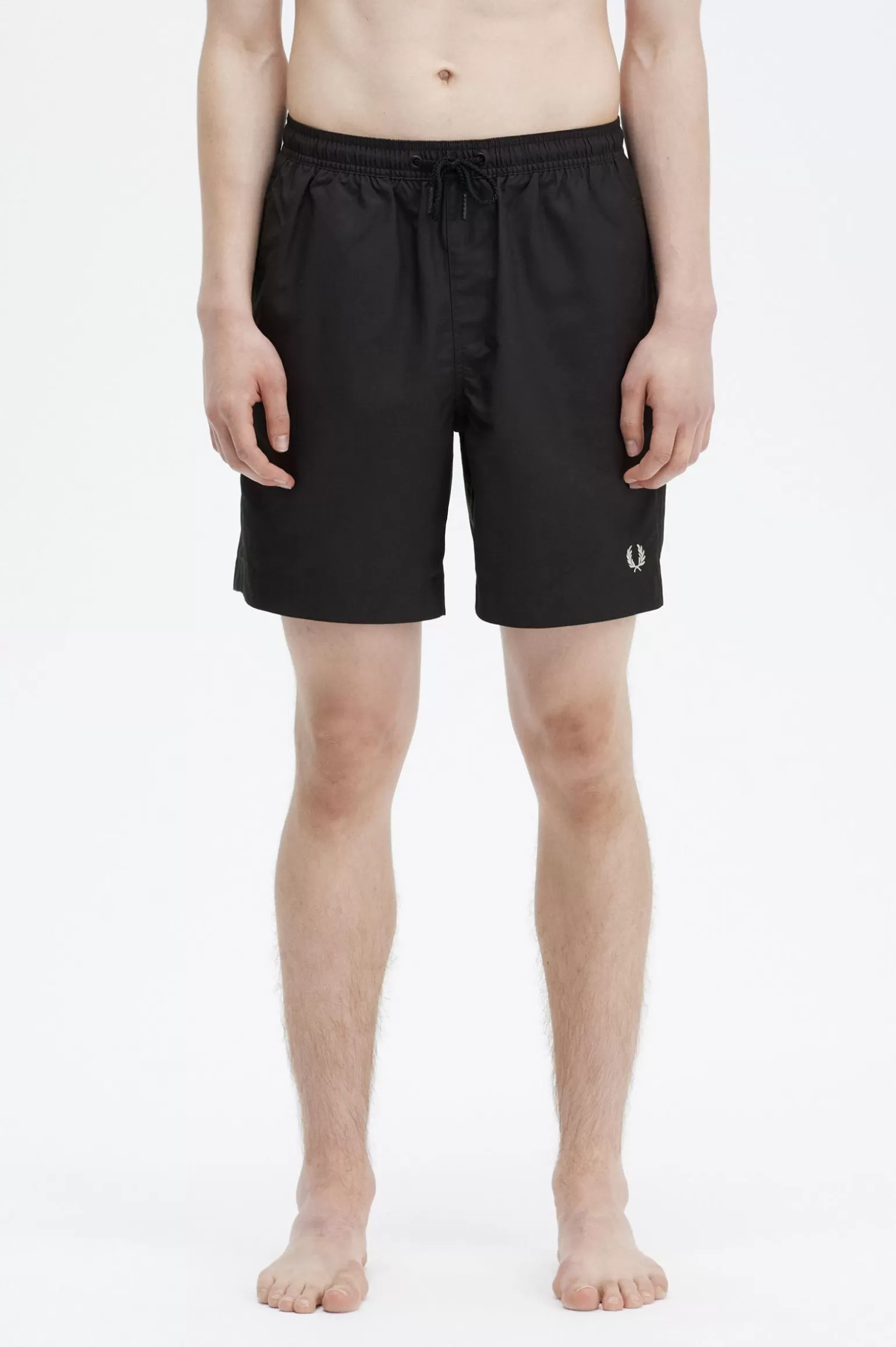 Shorts^Fred Perry Klassische Badeshorts Schwarz