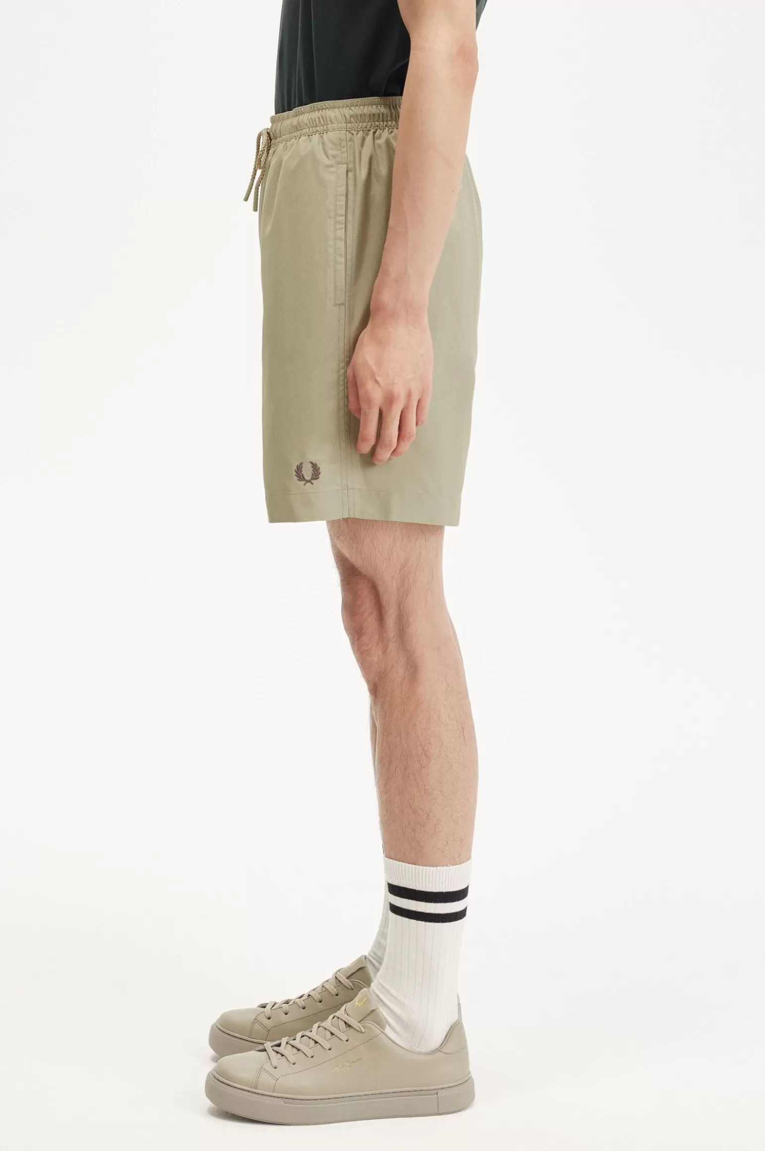Shorts^Fred Perry Klassische Badeshorts Warmes Grau