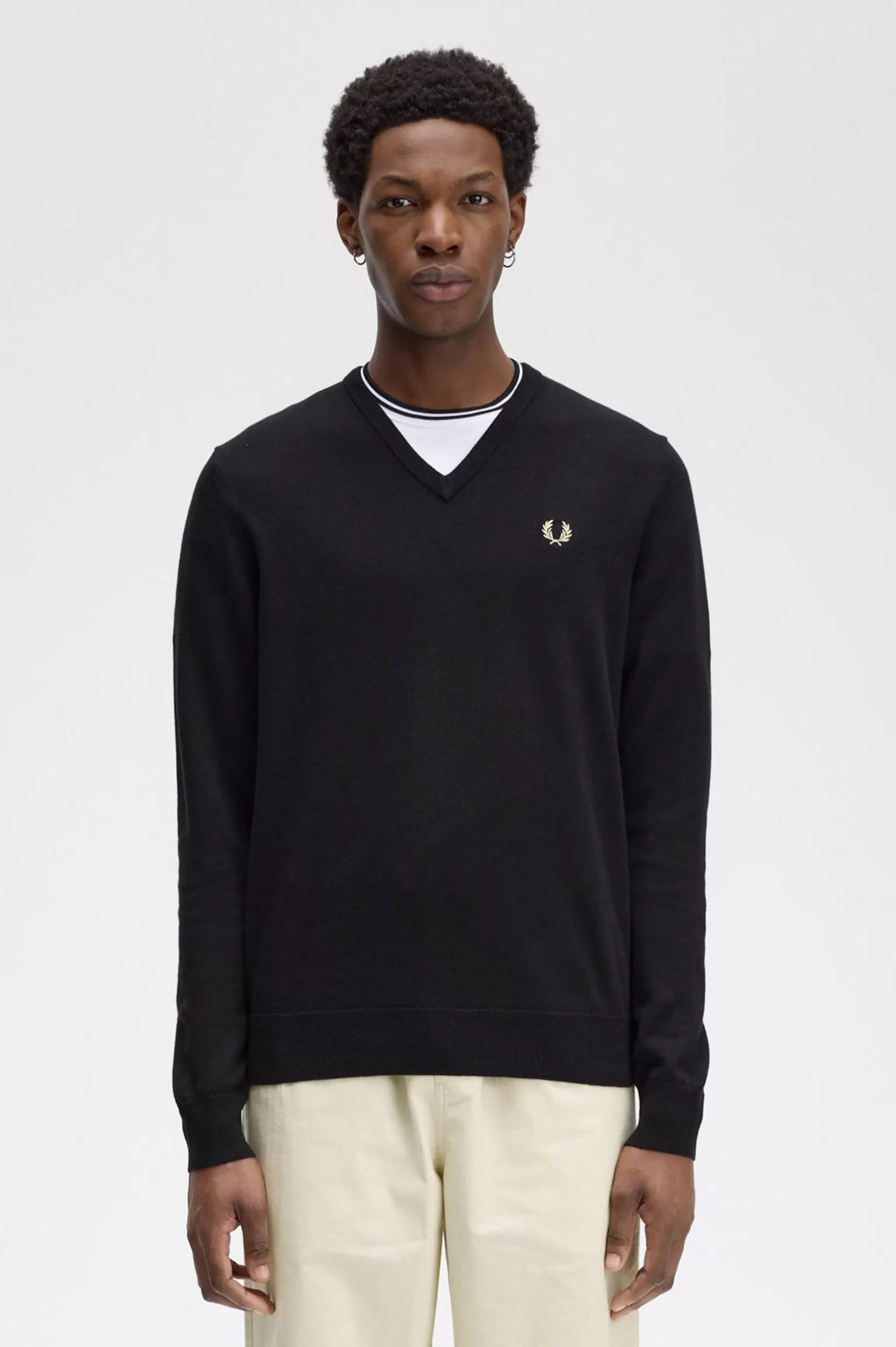 Knitwear^Fred Perry Klassischer V-Pullover Schwarz