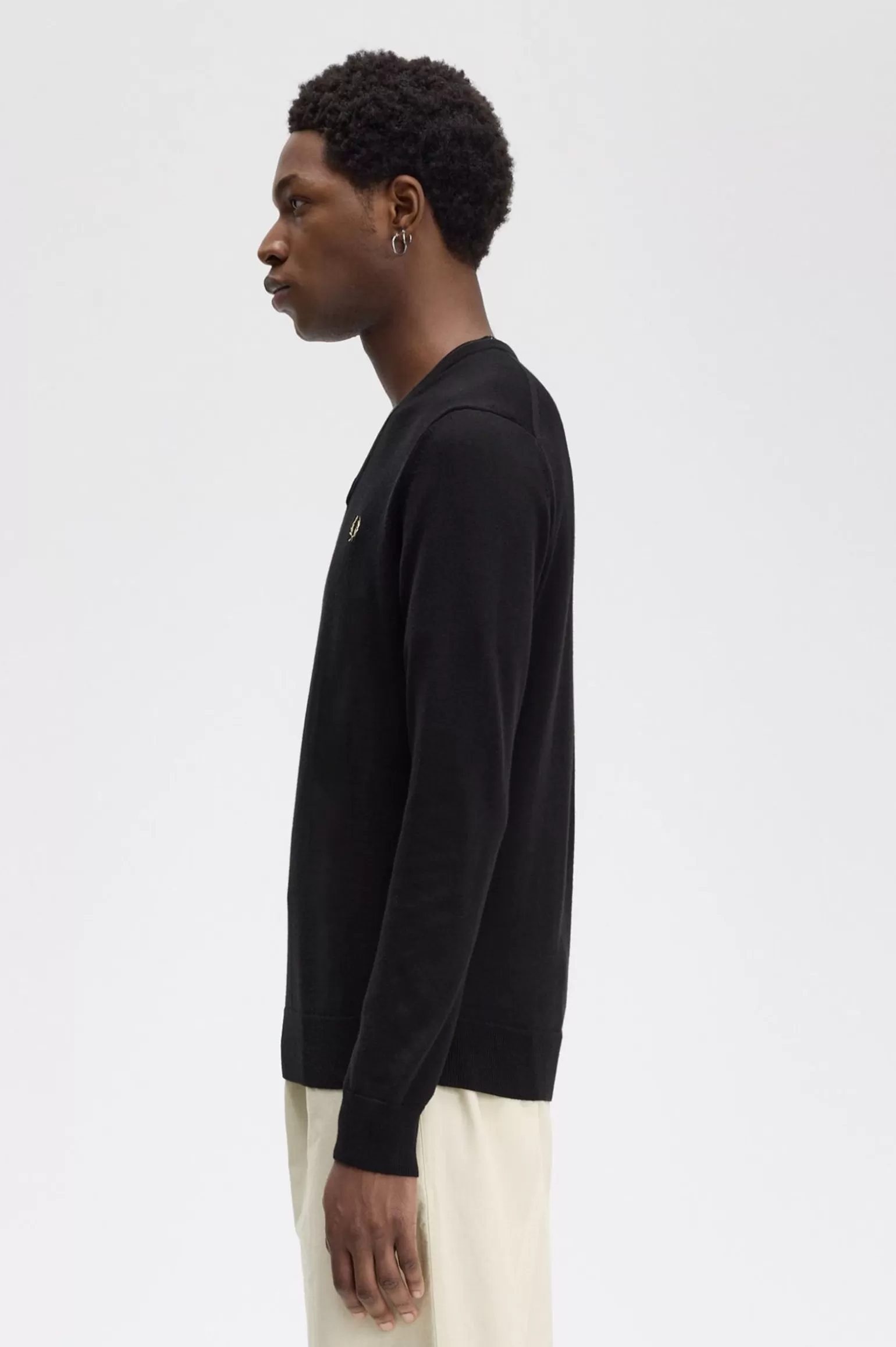 Knitwear^Fred Perry Klassischer V-Pullover Schwarz