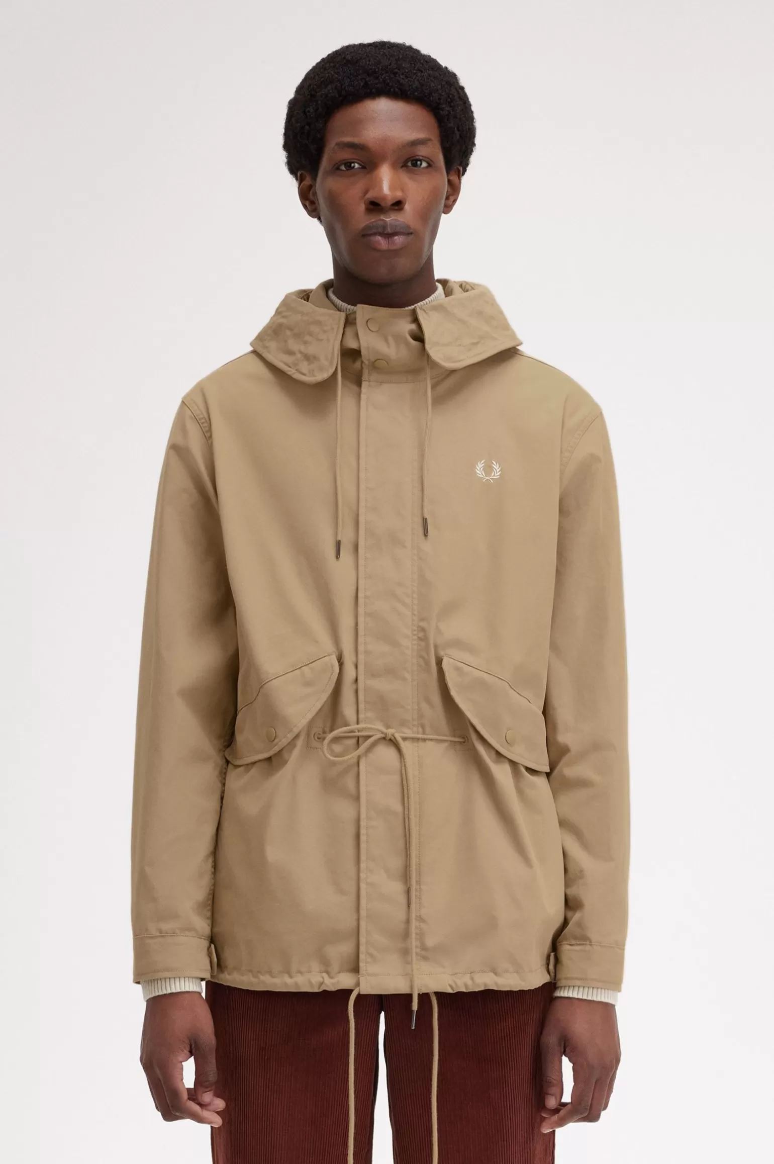 Mäntel und Jacken^Fred Perry Kurzer Parka Warmes Steingrau