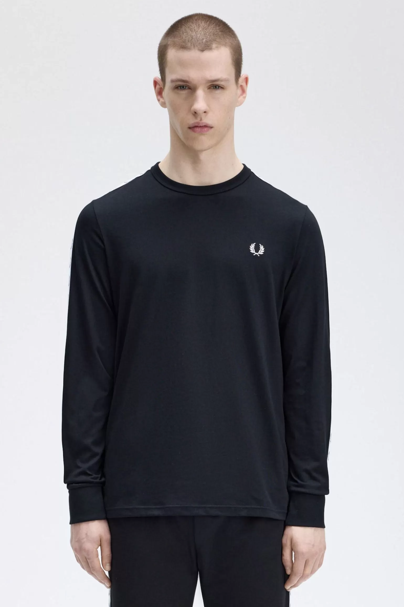 T-Shirts^Fred Perry Langarmshirt Mit Streifen Schwarz