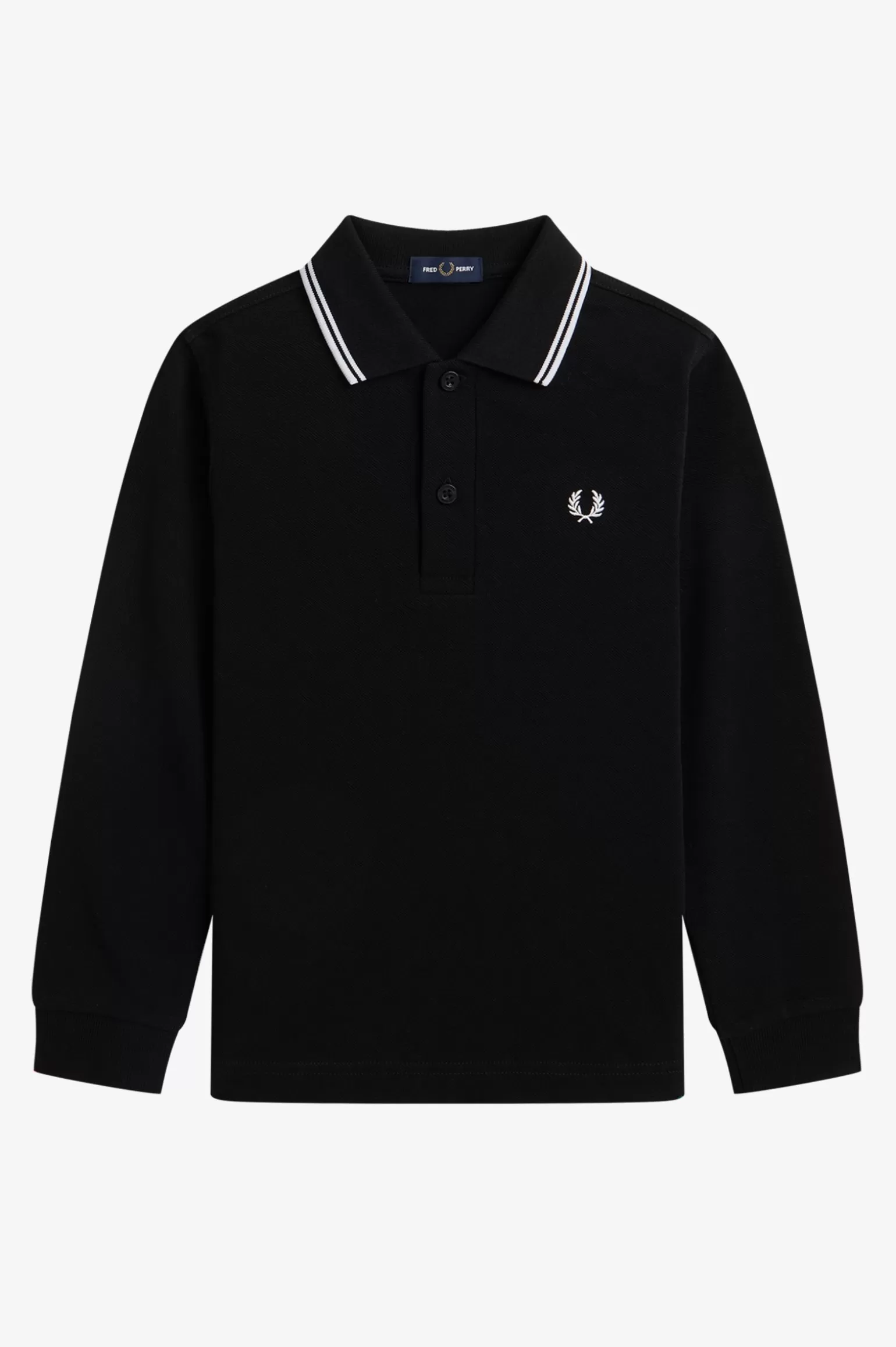 Kinder^Fred Perry Langärmeliges Kinderhemd Mit Doppelstreifen