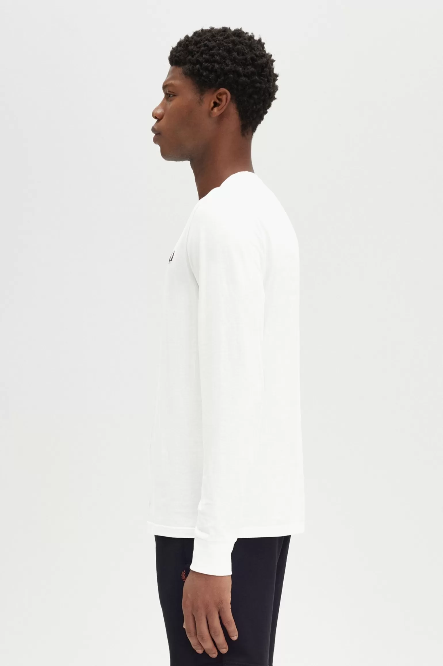 T-Shirts^Fred Perry Langärmeliges T-Shirt Mit Rundhalsausschnitt Schneeweiß