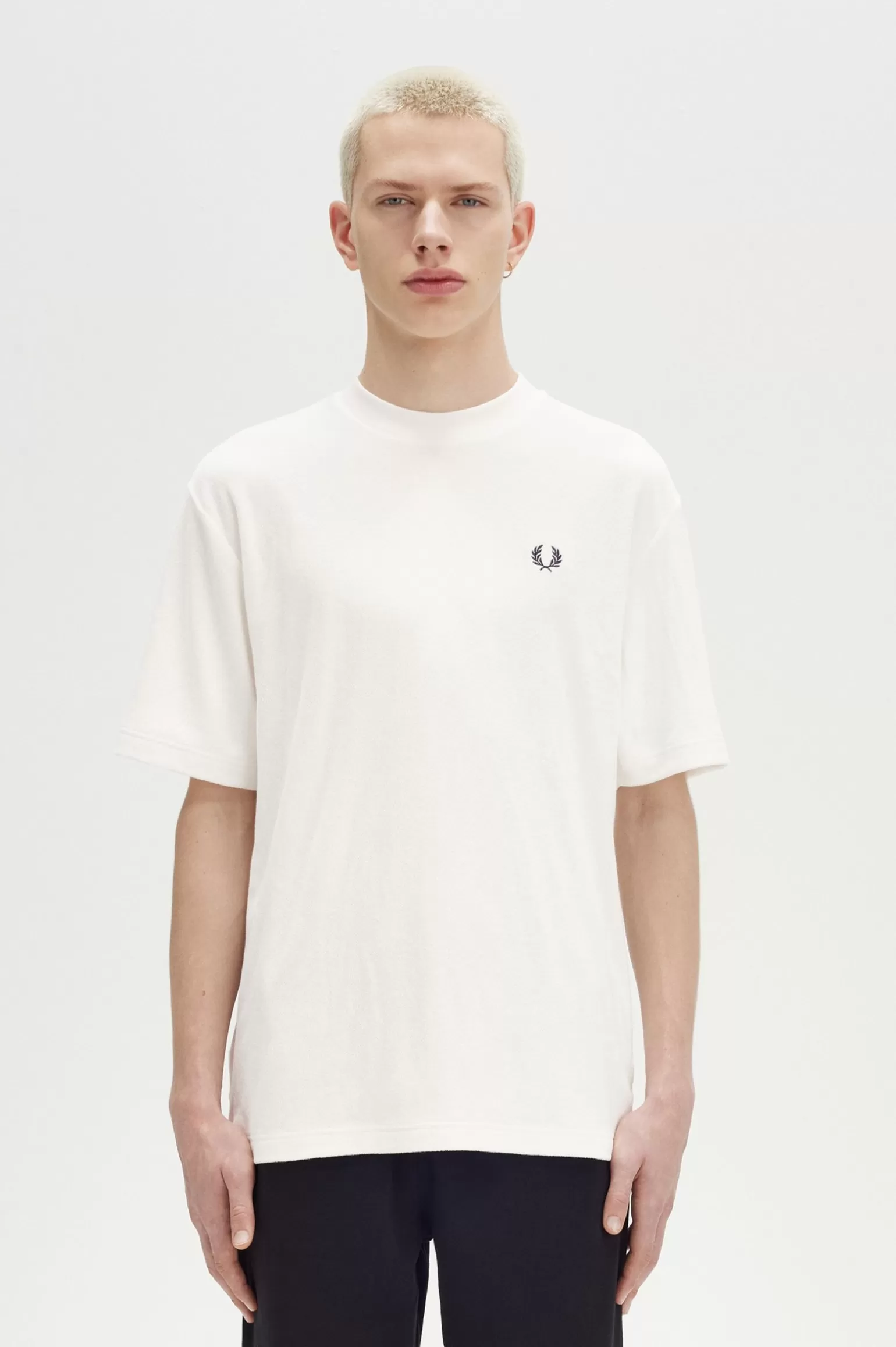 T-Shirts^Fred Perry Lässiges Frottee-T-Shirt Schneeweiß