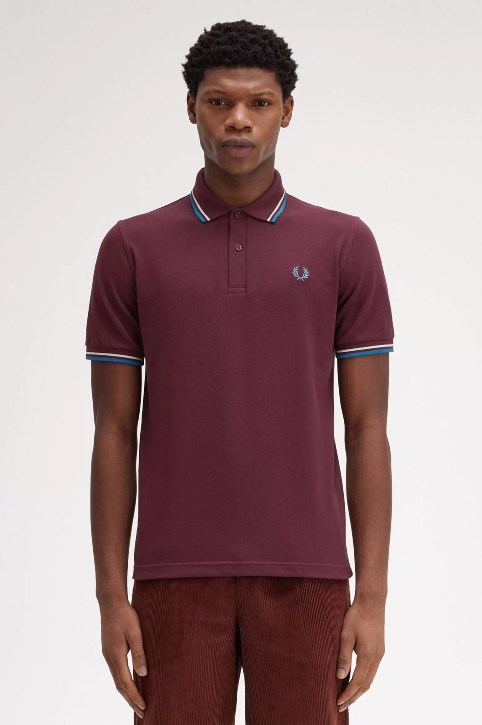 Poloshirts^Fred Perry M12 Bordeaux / Ecru / Runaway Bay Ocean
