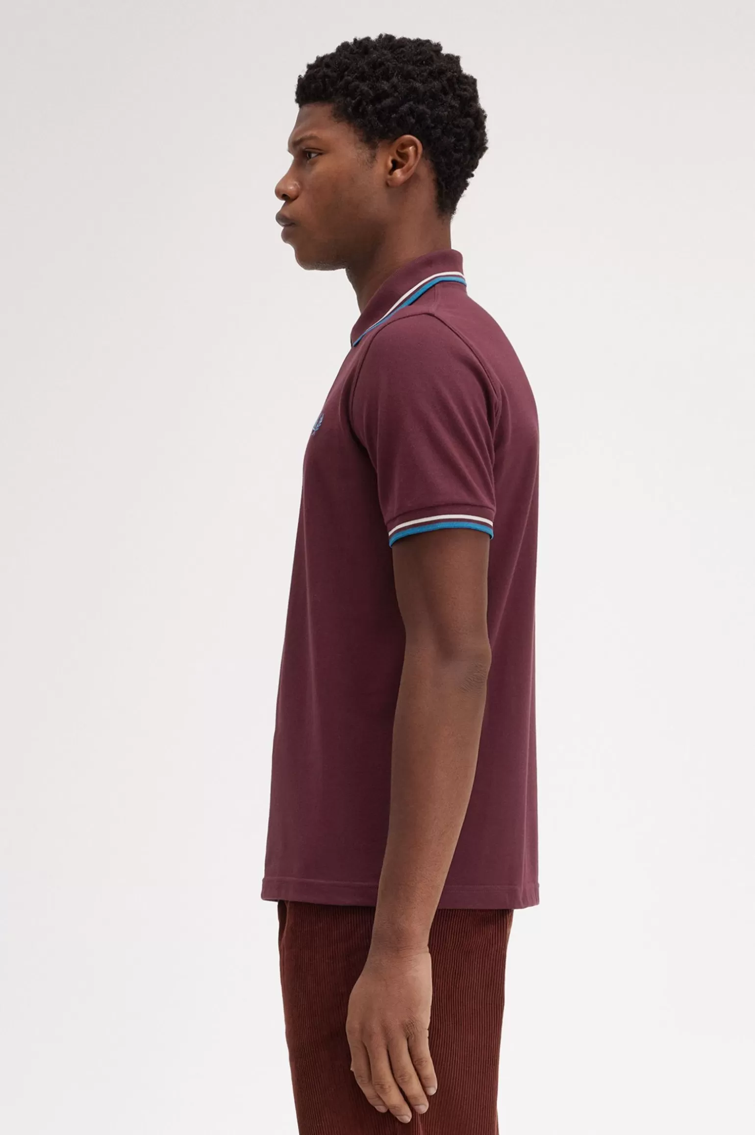 Poloshirts^Fred Perry M12 Bordeaux / Ecru / Runaway Bay Ocean