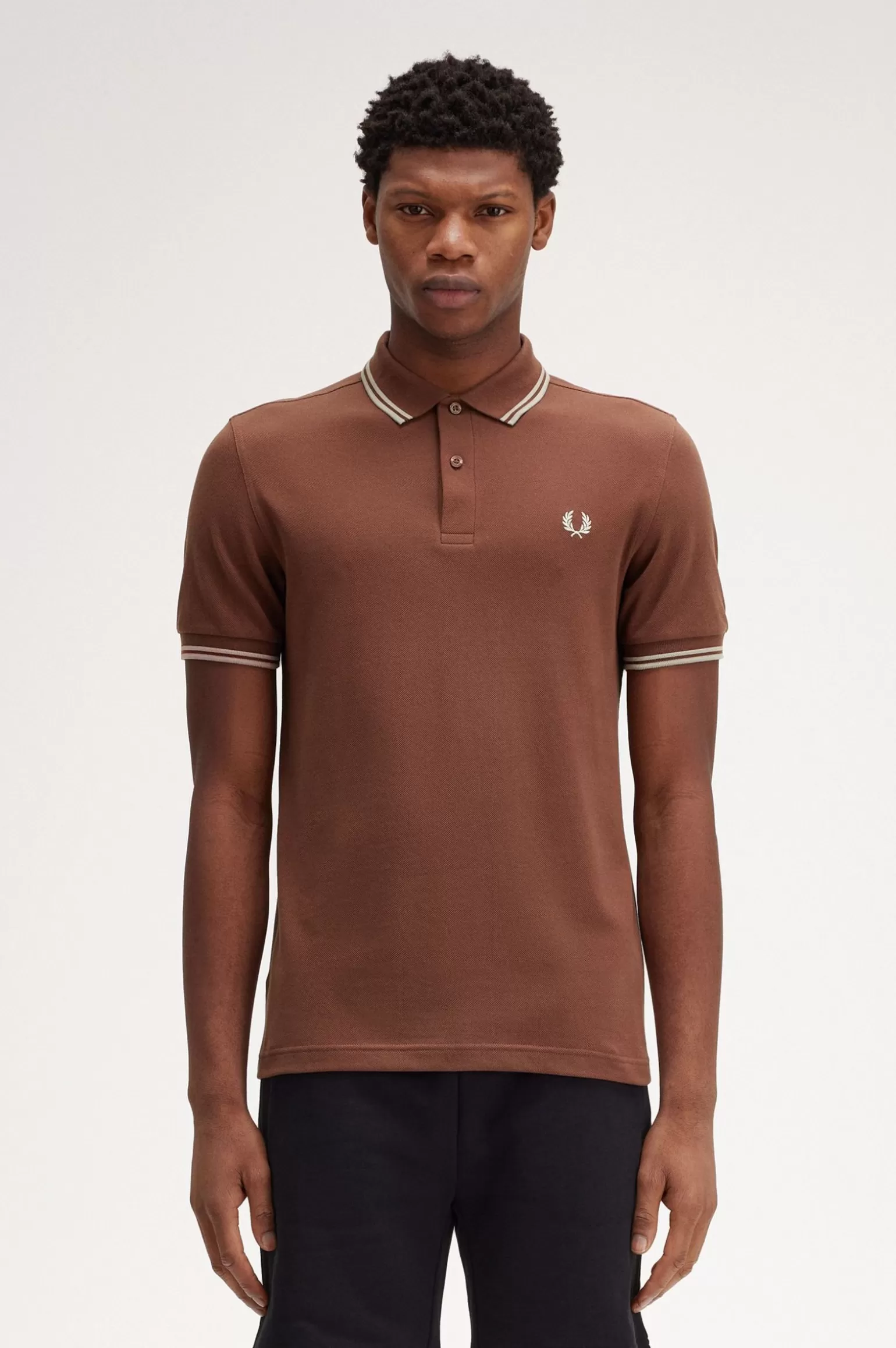 Poloshirts^Fred Perry M3600 Whiskybraun / Melange-Hafer / Melange-Hafer