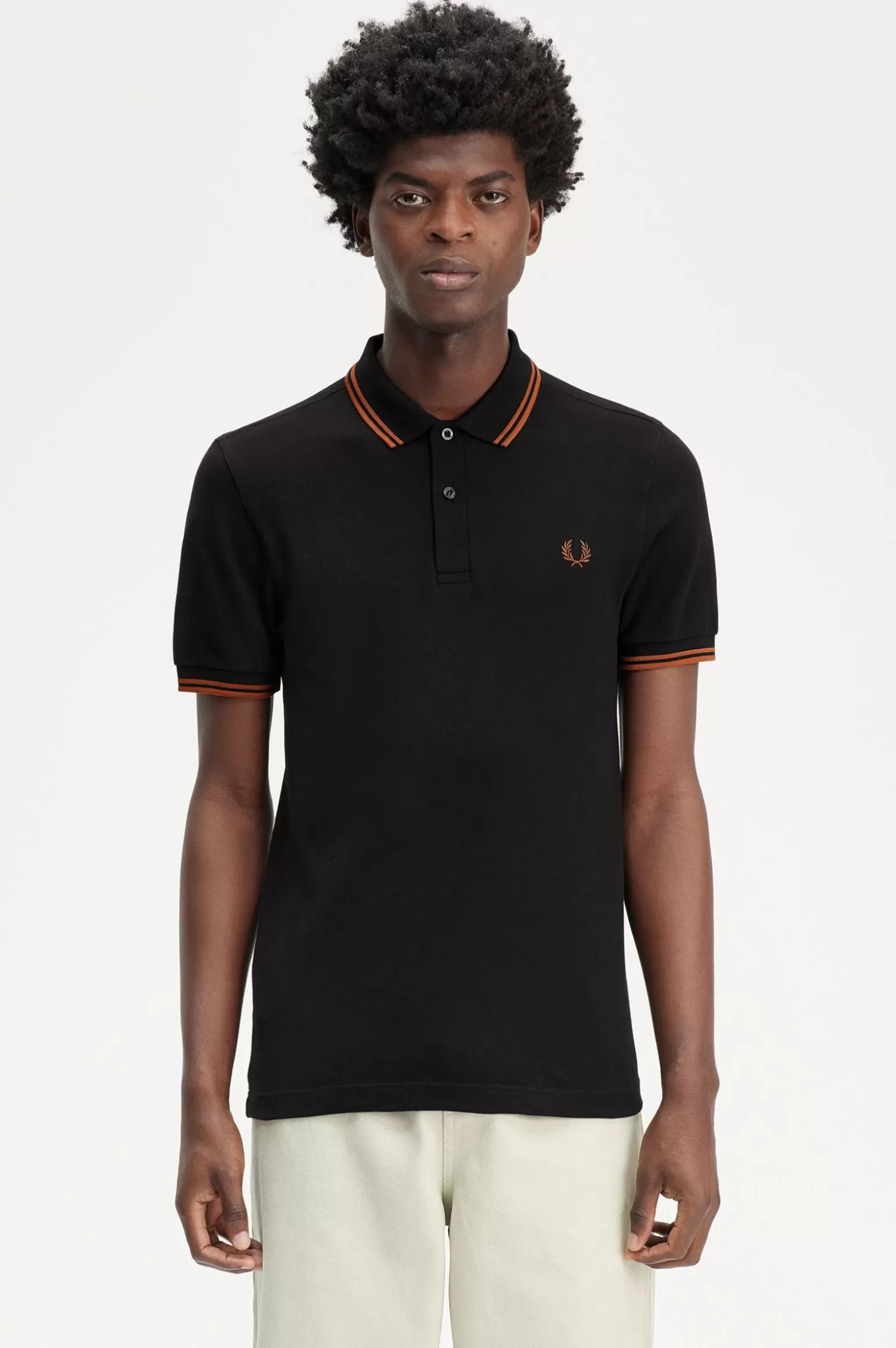Poloshirts^Fred Perry M3600 Schwarz / Orange / Orange