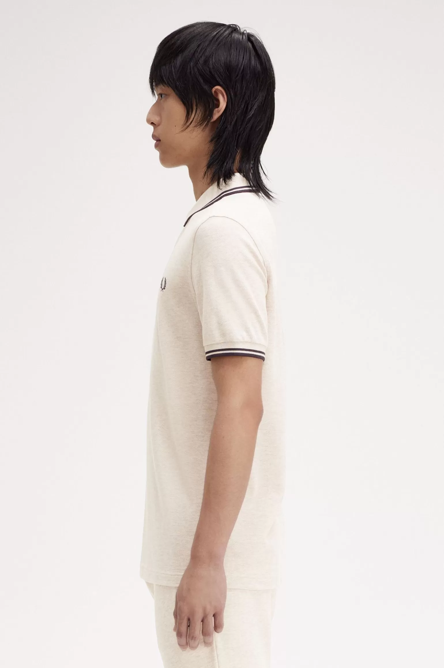 Poloshirts^Fred Perry M3600 Melange-Hafer / Anthrazitgrau / Anthrazitgrau