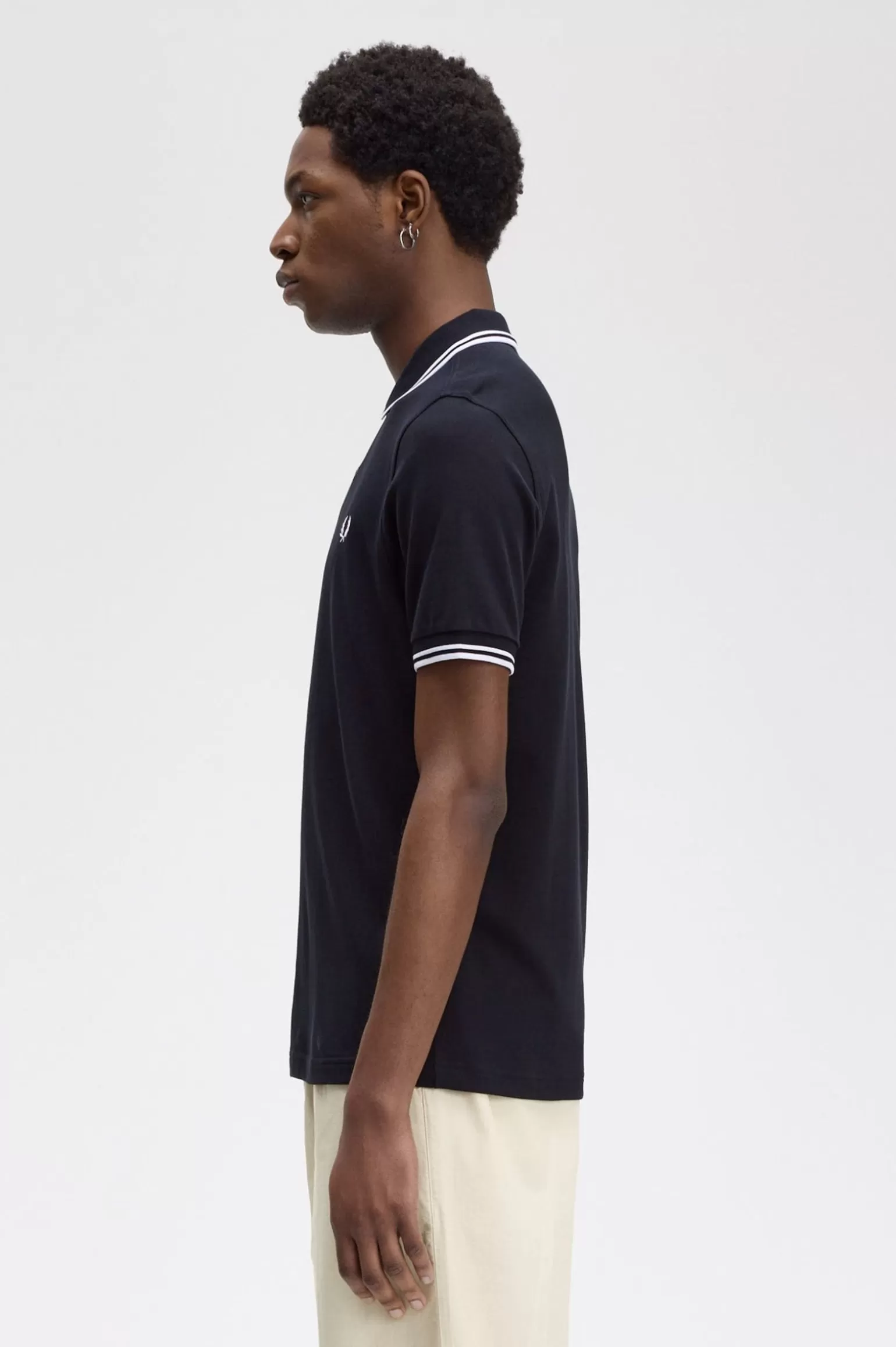 Poloshirts^Fred Perry M3600 Marineblau / Weiß / Weiß