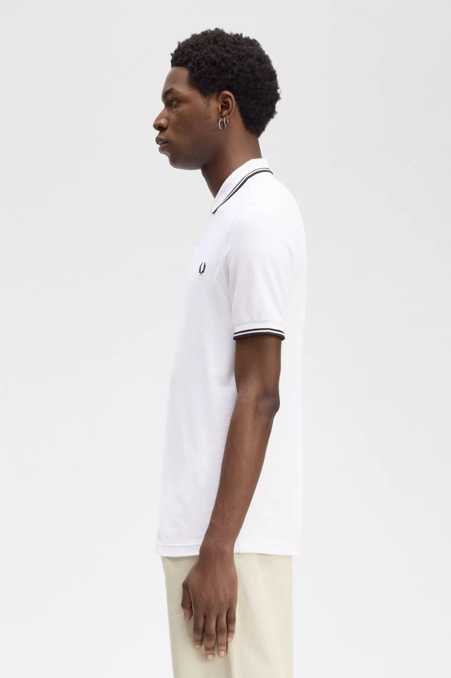 Poloshirts^Fred Perry M3600 Weiß / Schwarz / Schwarz