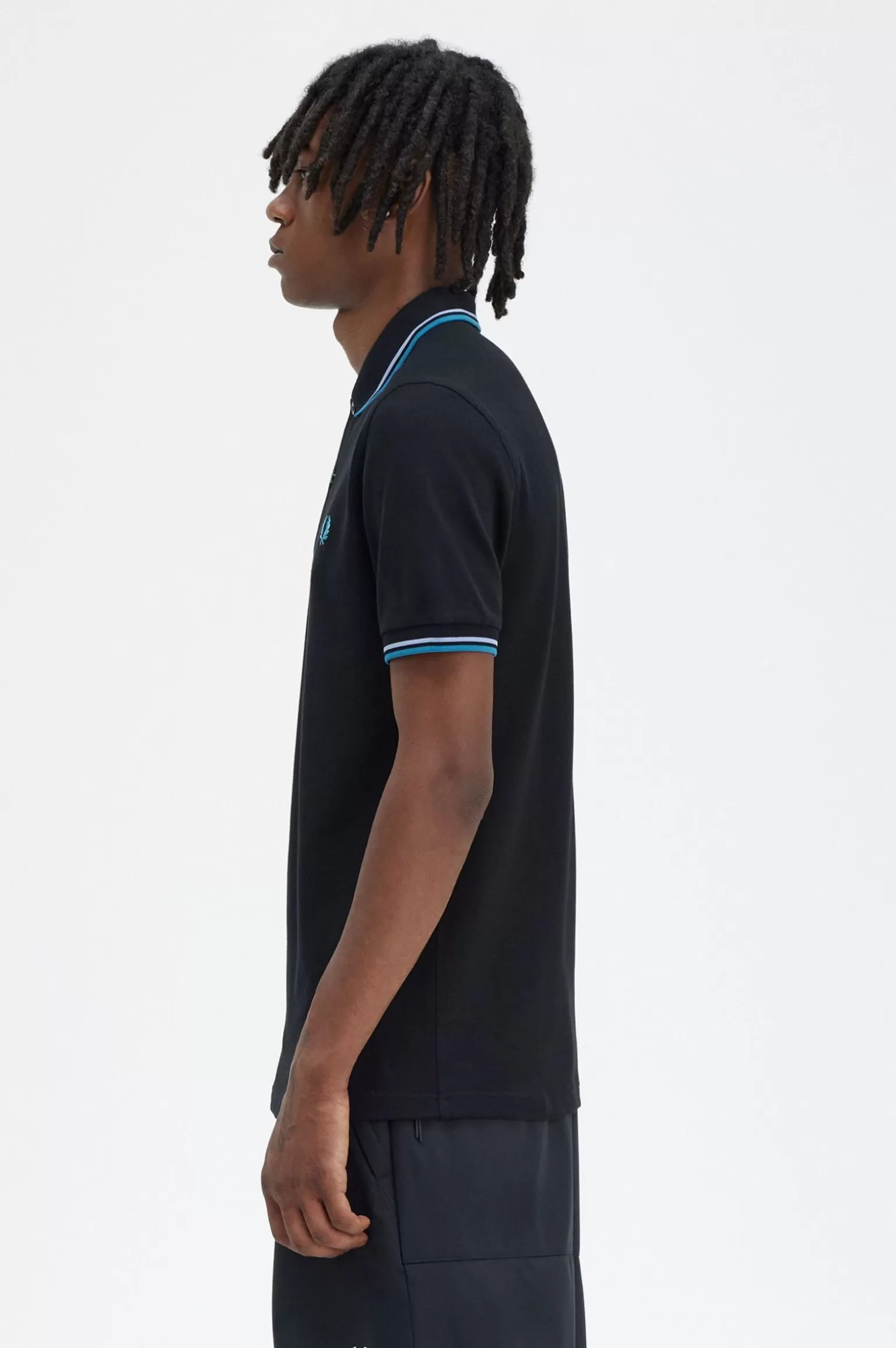 Poloshirts^Fred Perry M3600 Schwarz / Rauch Hell / Runaway Bay Ocean