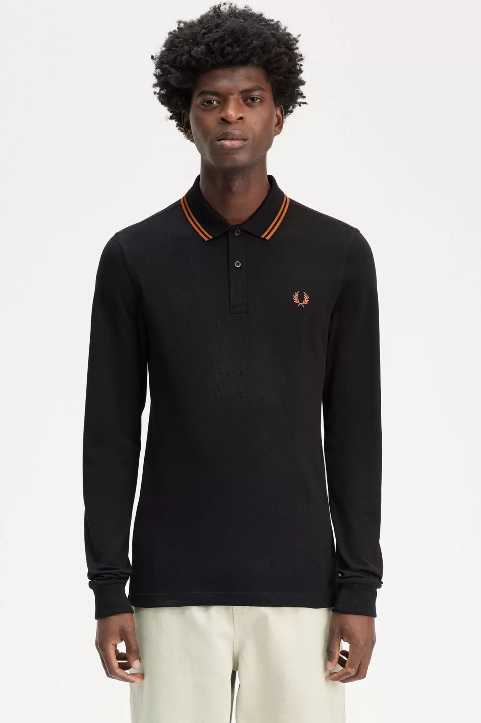 Poloshirts^Fred Perry M3636 Schwarz / Orange / Orange