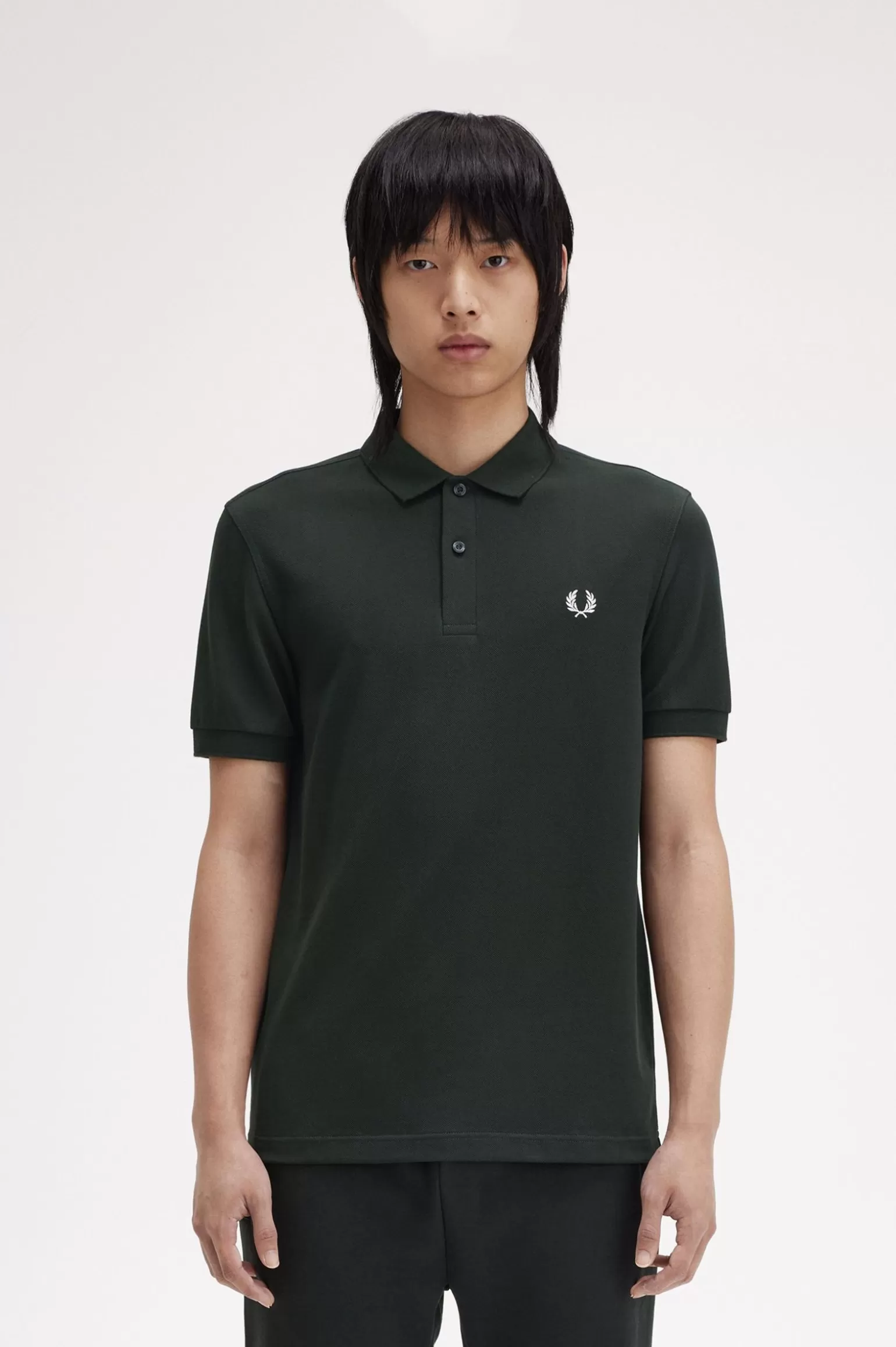 Poloshirts^Fred Perry M6000 Nachtgrün / Schneeweiß