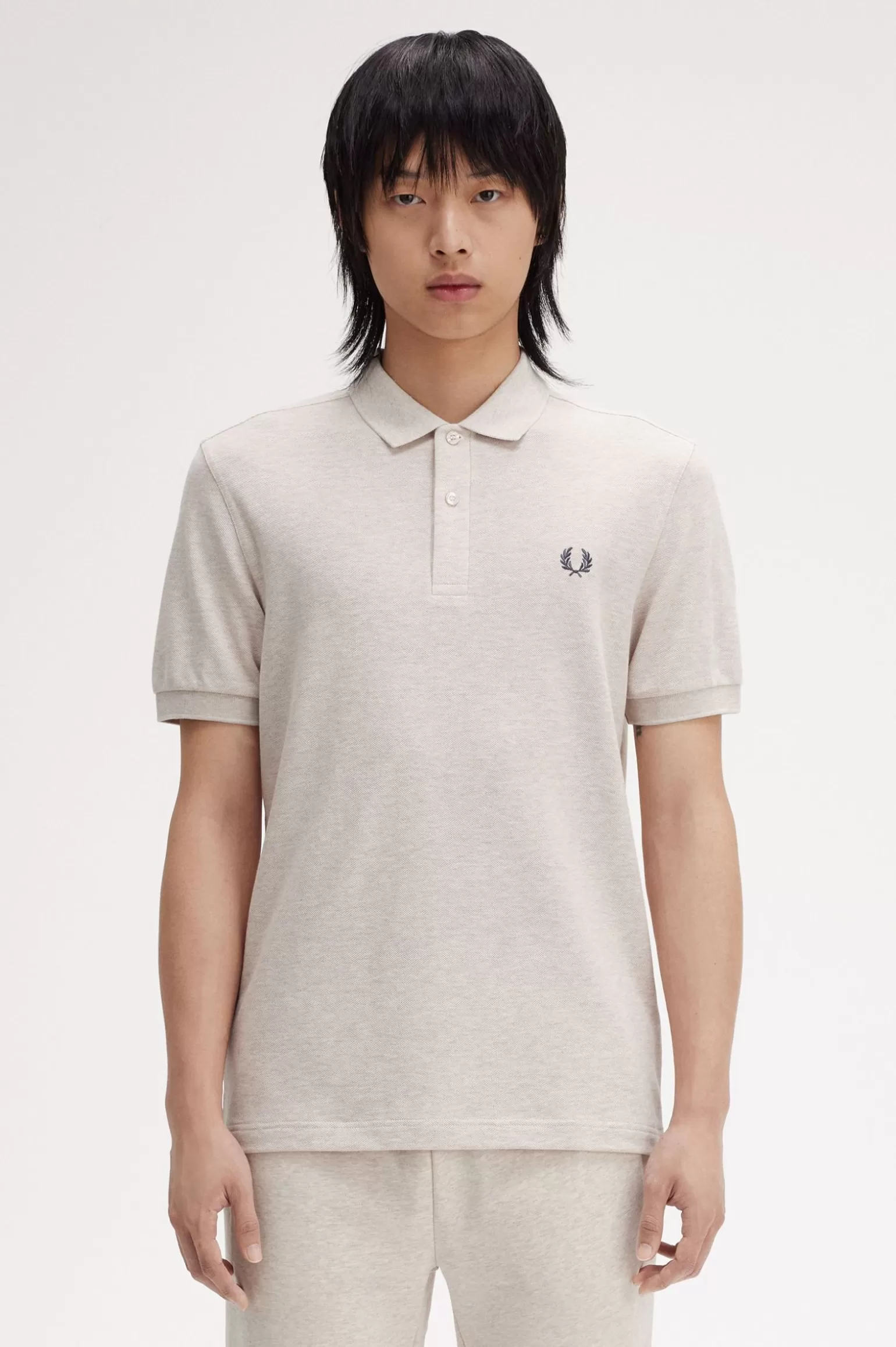 Poloshirts^Fred Perry M6000 Melange-Hafer / Anthrazitgrau
