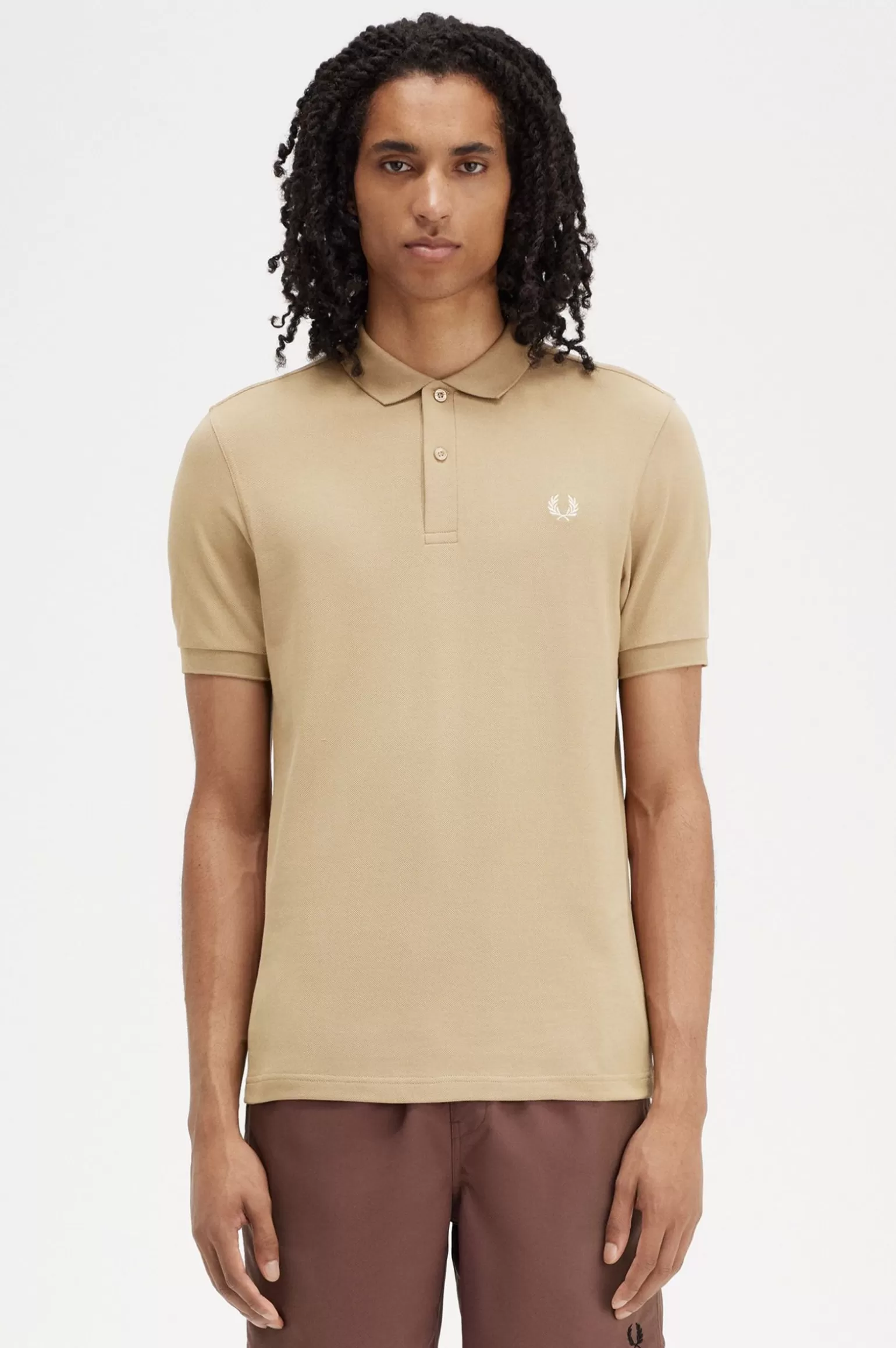 Poloshirts^Fred Perry M6000 Warmes Steingrau / Hellbeige
