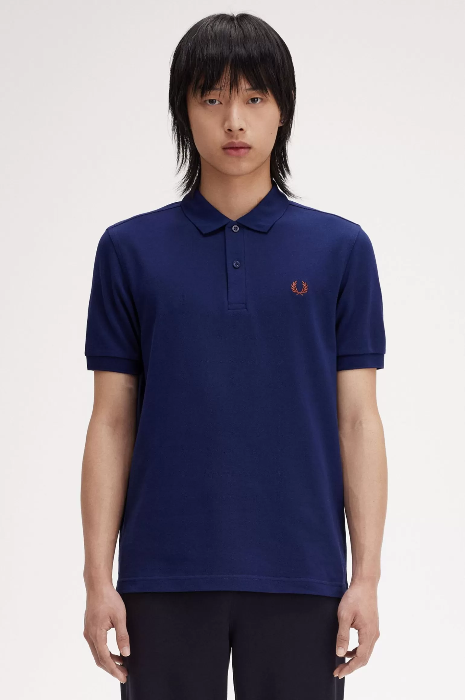 Poloshirts^Fred Perry M6000 Französisches Marineblau / Whiskybraun