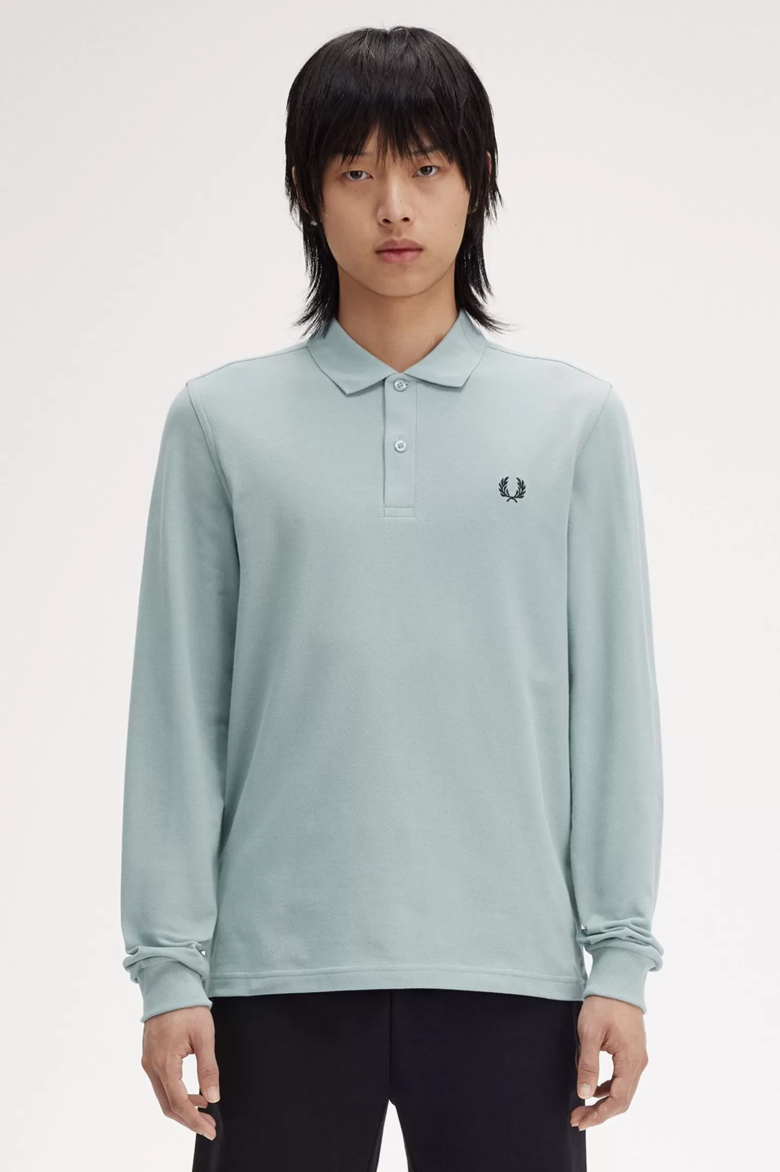 Poloshirts^Fred Perry M6006 Silberblau / Schwarz