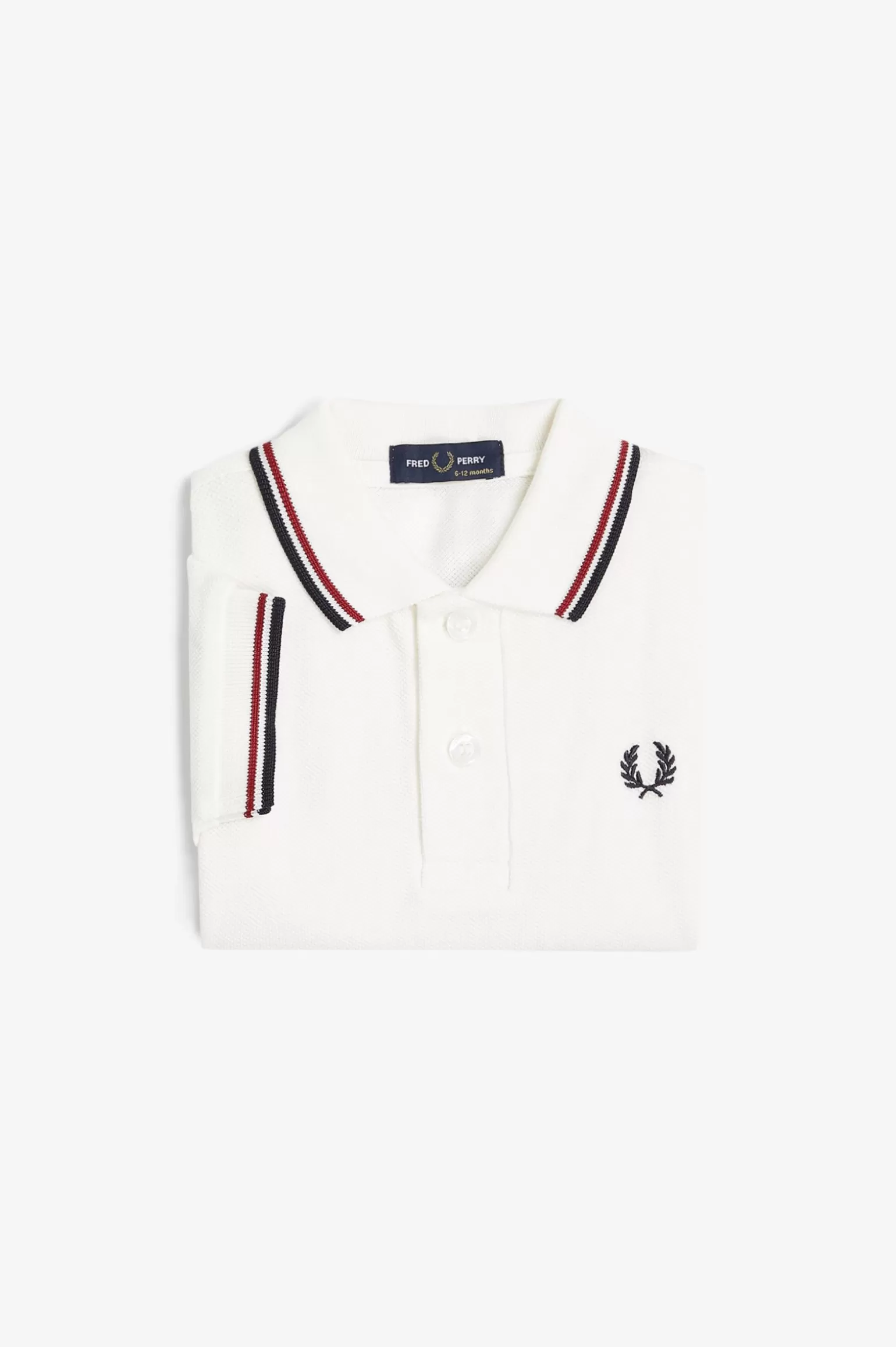 Kinder^Fred Perry Mein Erstes Poloshirt Von Schneeweiß / Gebranntes Rot / Marineblau