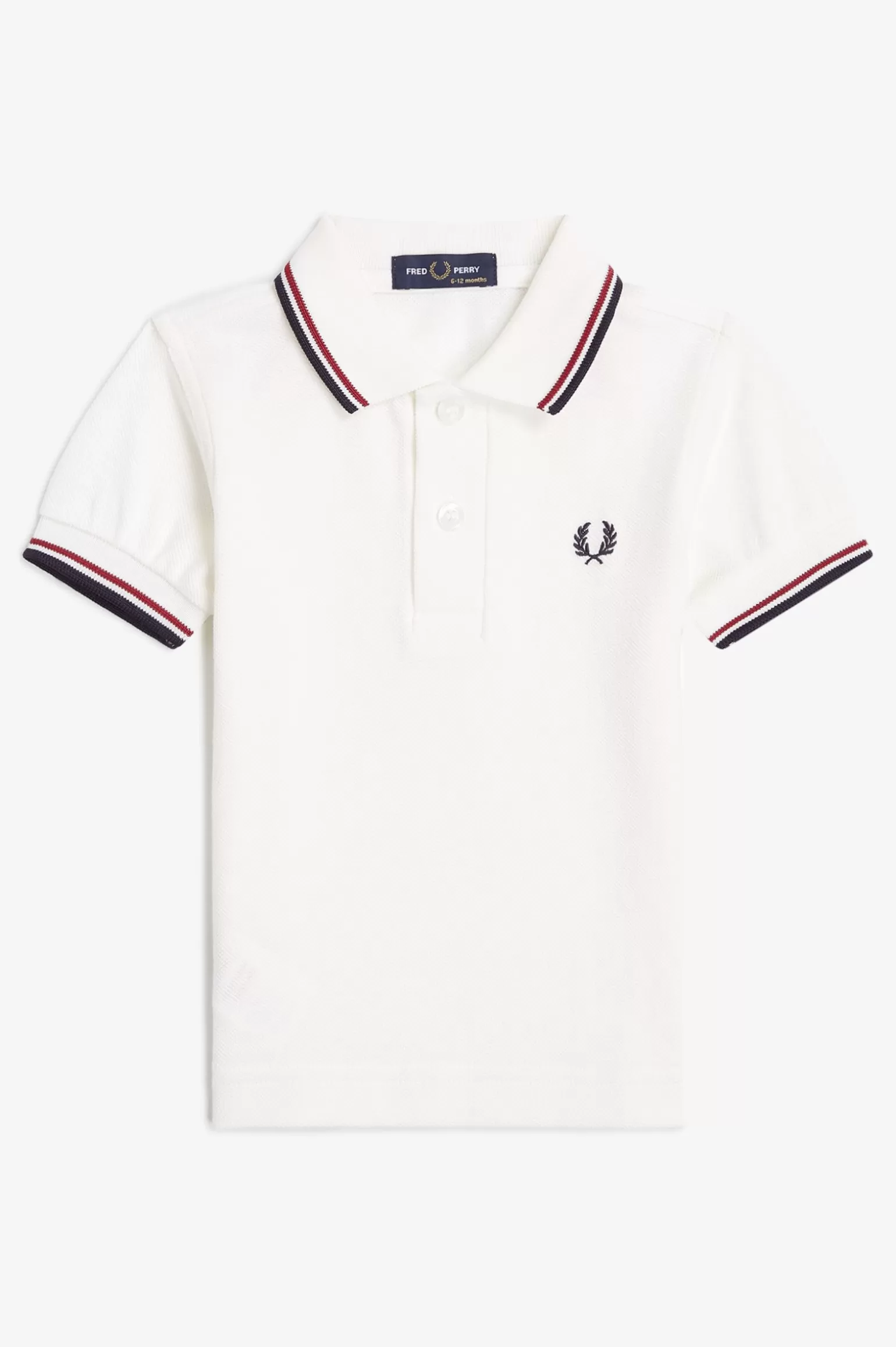 Kinder^Fred Perry Mein Erstes Poloshirt Von Schneeweiß / Gebranntes Rot / Marineblau