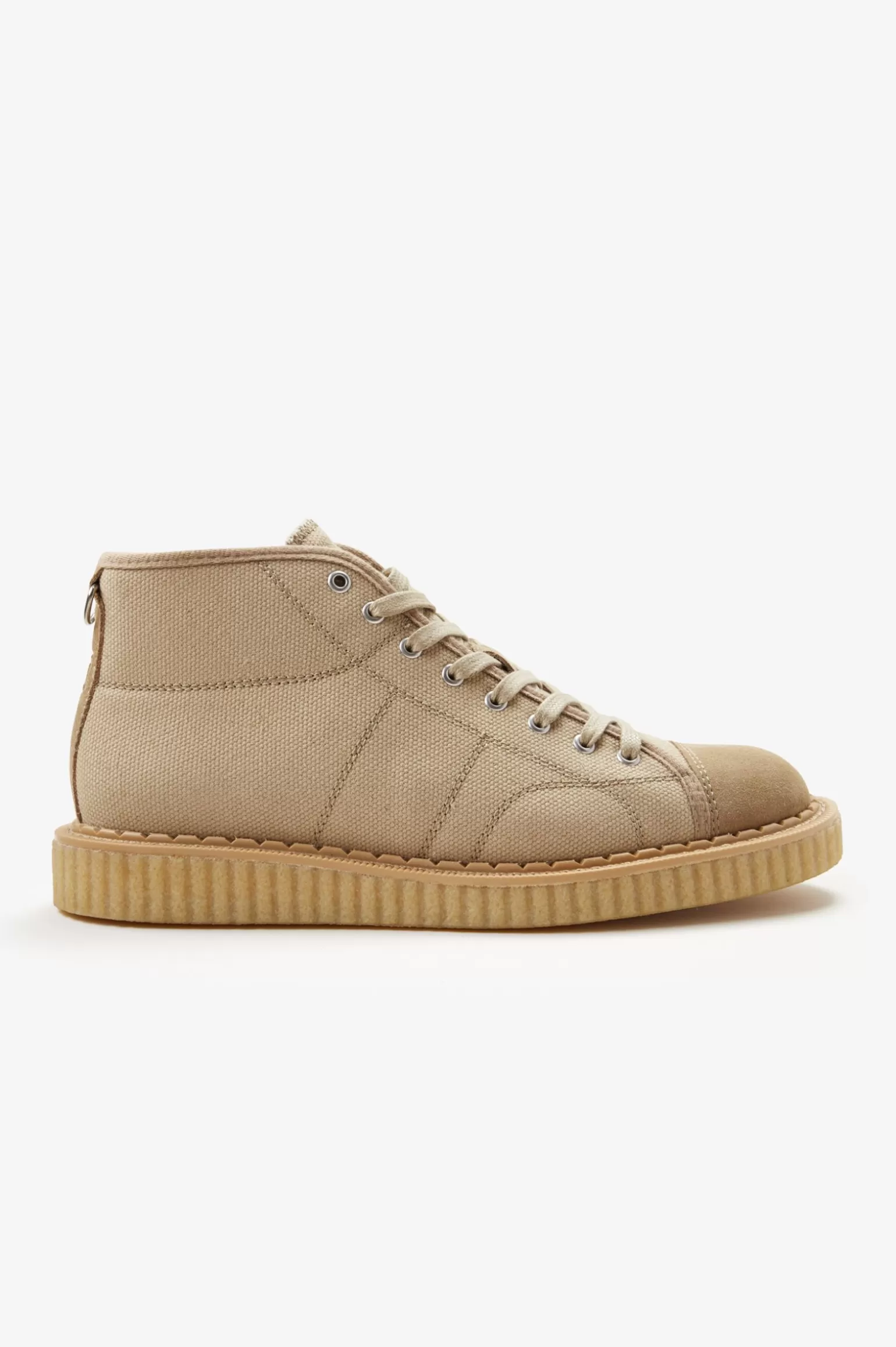 Schuhe^Fred Perry Monkey Boot Aus Schwerem Canvas Mittleres Sandbeige
