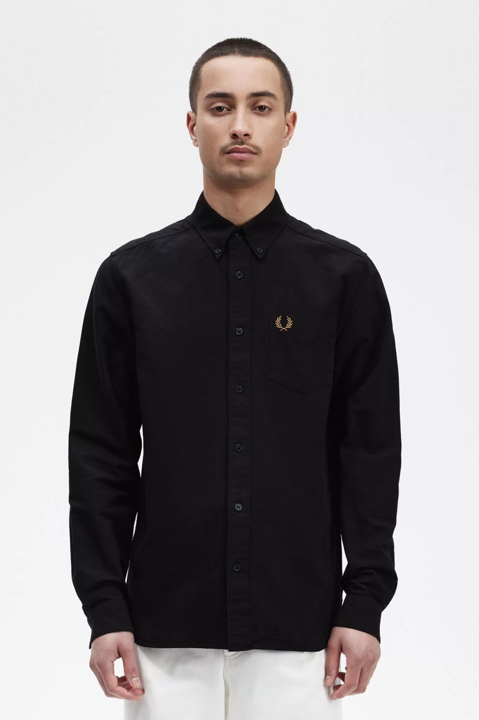 Hemden^Fred Perry Oxford-Hemd Schwarz