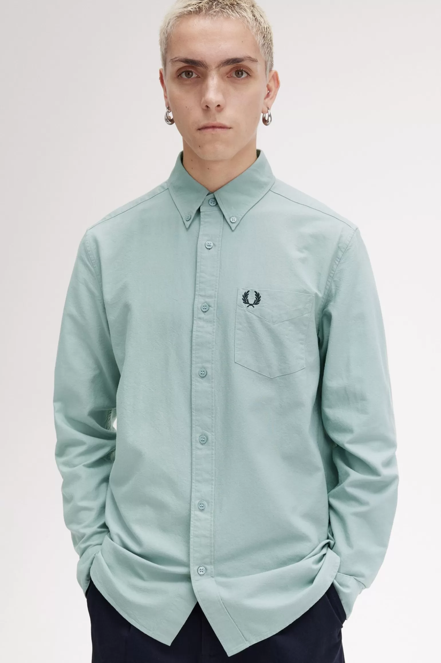 Hemden^Fred Perry Oxford-Hemd Silberblau