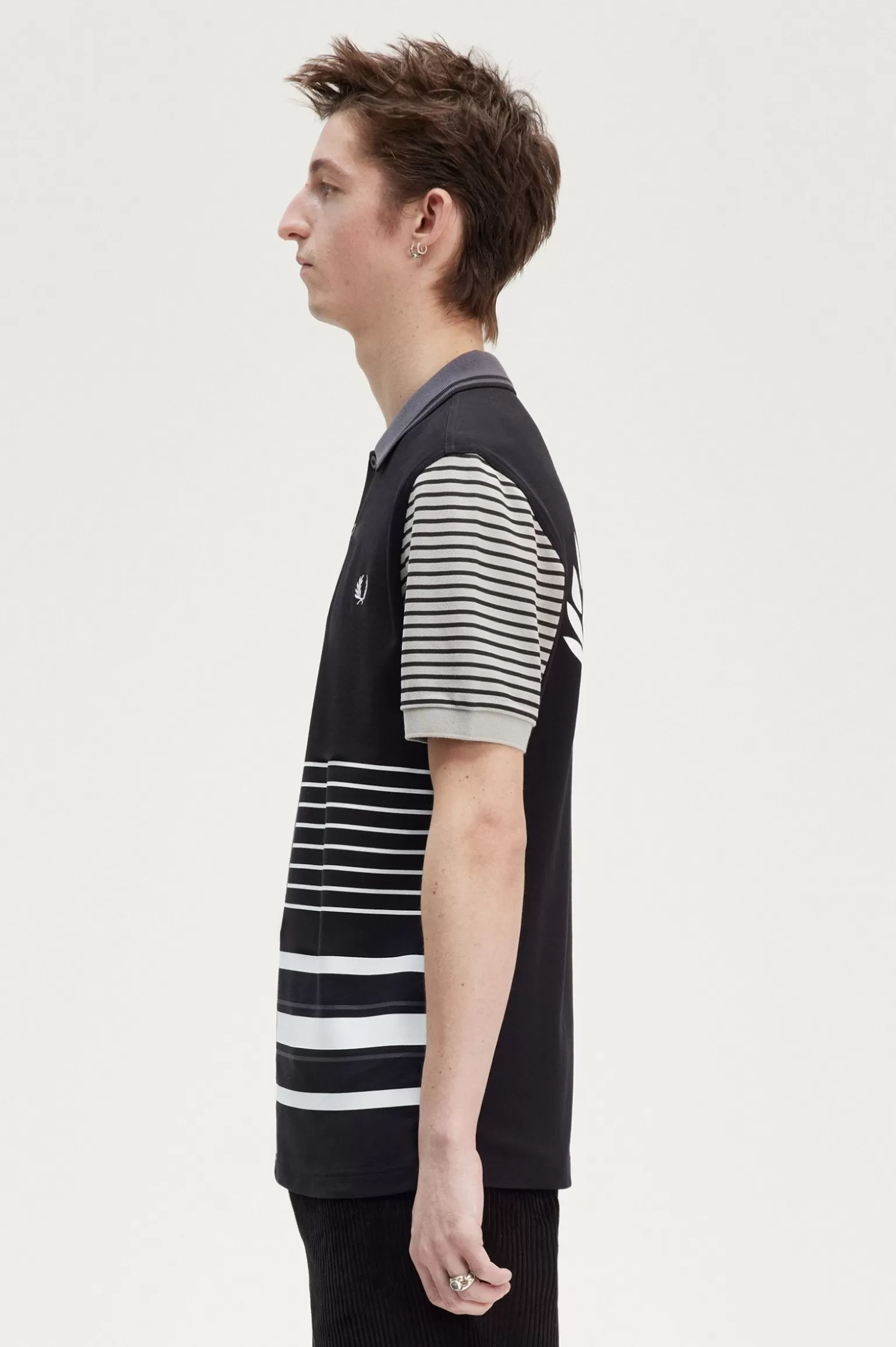 Poloshirts^Fred Perry Patchwork Poloshirt Schwarz