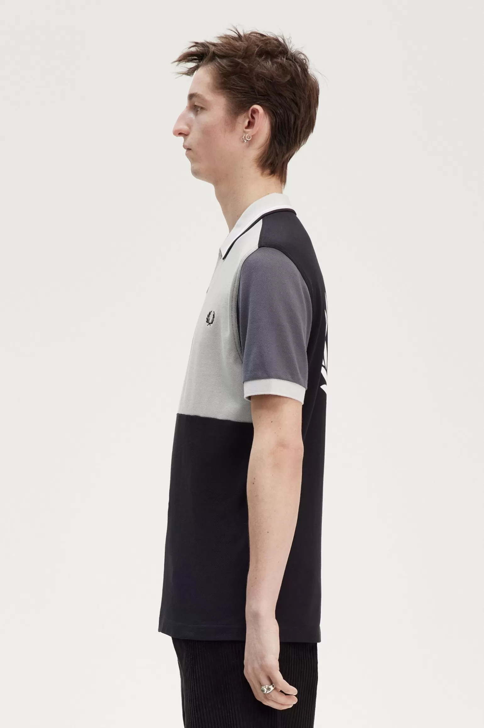 Poloshirts^Fred Perry Patchwork Poloshirt Schwarz