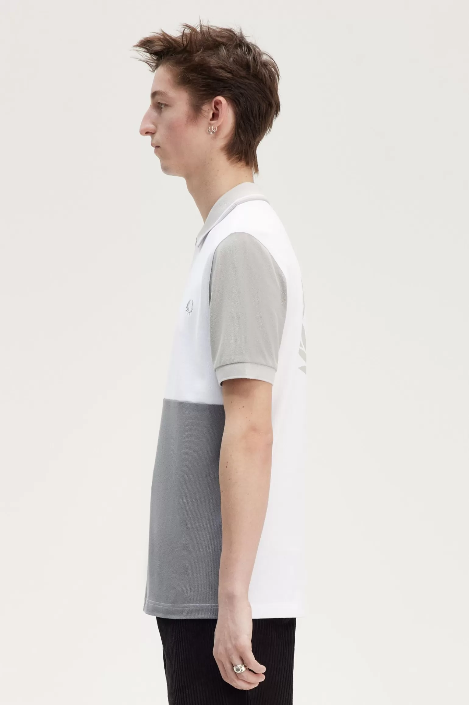 Poloshirts^Fred Perry Patchwork Poloshirt Weiß