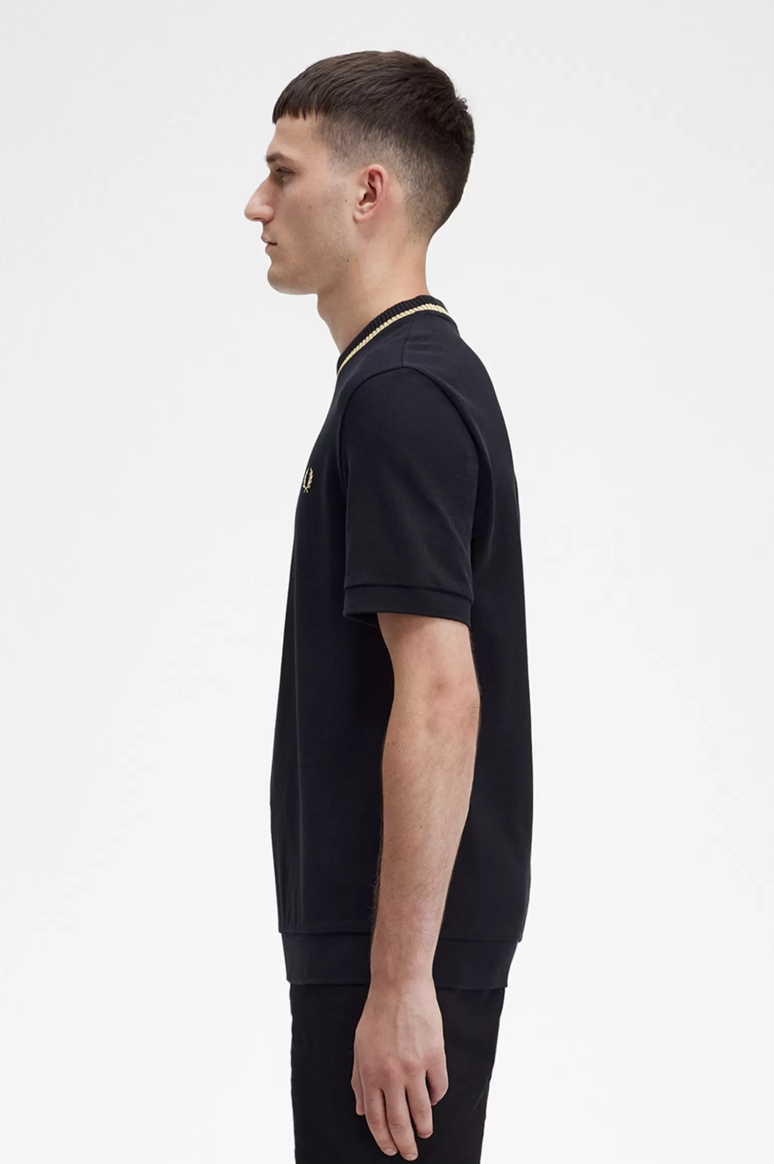 T-Shirts^Fred Perry Piqué-T-Shirt Mit Rundhalsausschnitt Schwarz