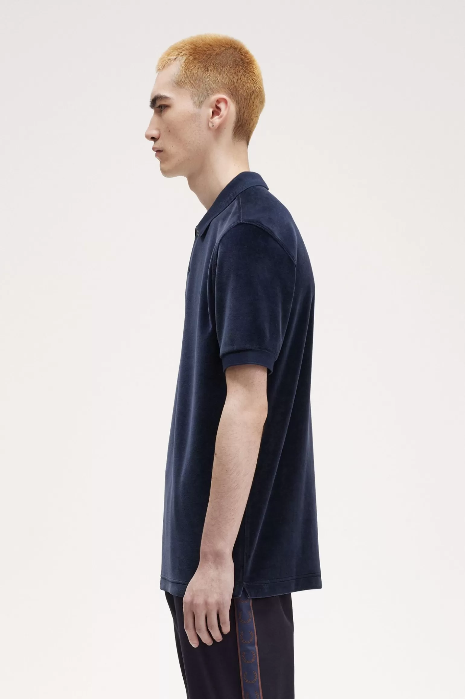 Poloshirts^Fred Perry Poloshirt Aus Velours Blaugrau